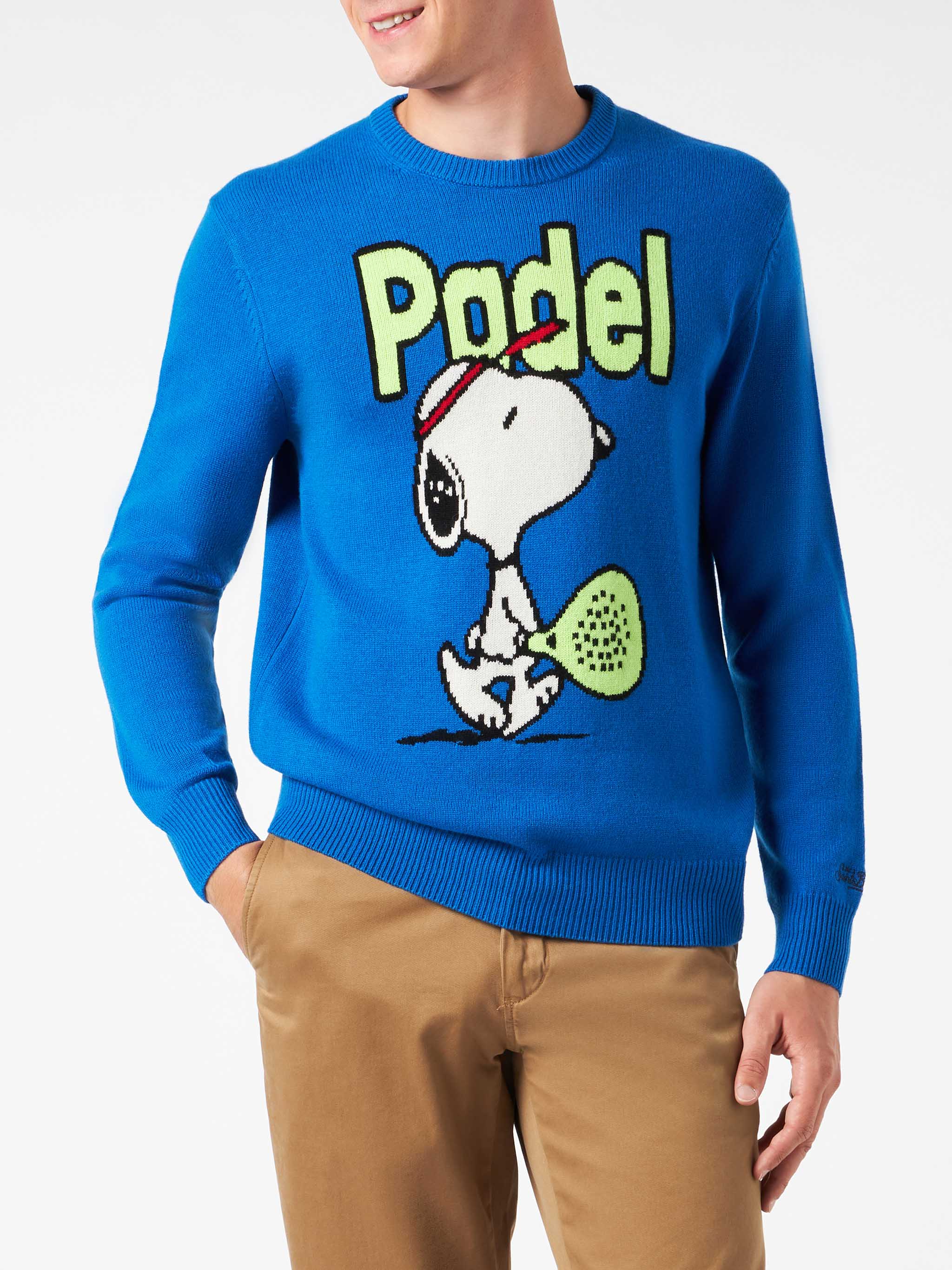 mc2-saint-barth-maglia-heron-uomo-snoopy-padel-jacquard-bluette-special-edition image 1