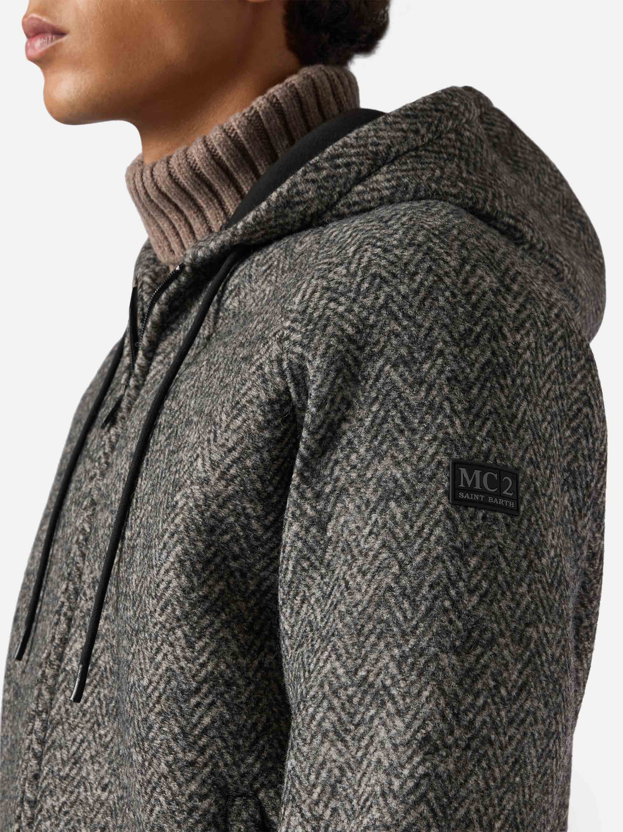 mc2-saint-barth-giacca-carrell-wool-uomo-spigata-con-zip-e-cappuccio-grigia image 3