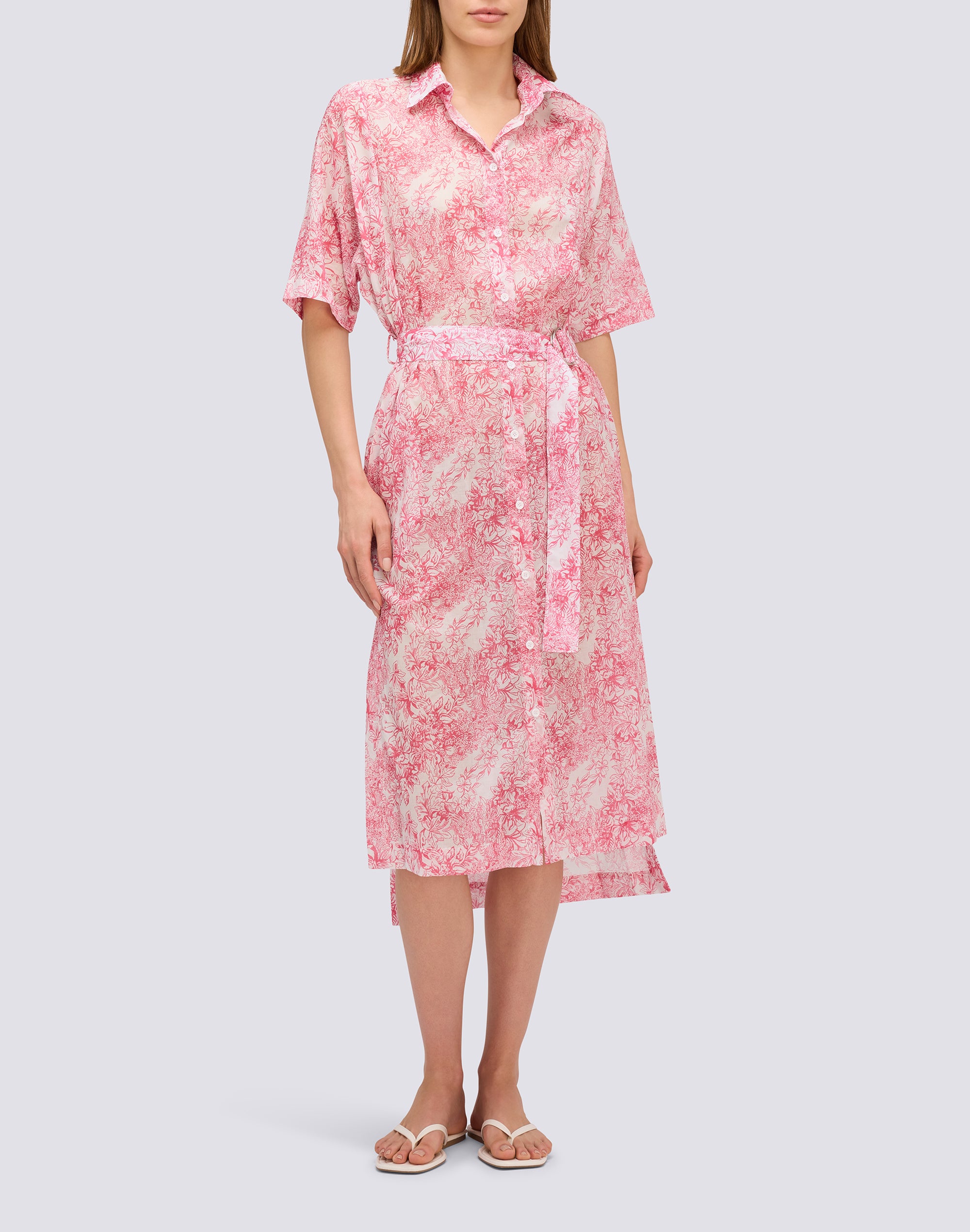 sundek-chemisier-lungo-donna-in-cotone-voile-stampa-fleur-de-joie image 4