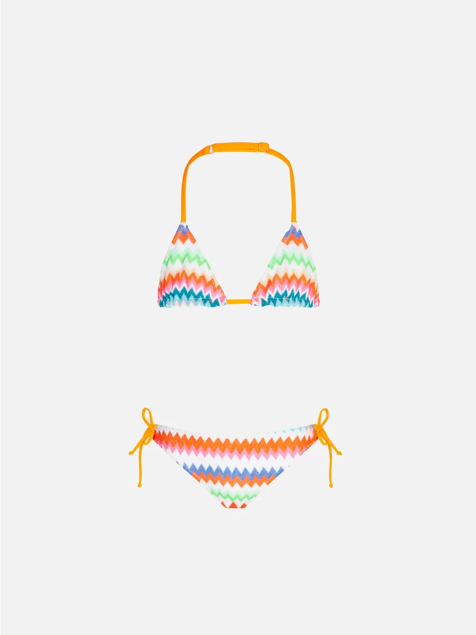 mc2-saint-barth-bikini-bambina-a-triangolo-con-fantasia-zig-zag-multicolore-e-la image 1