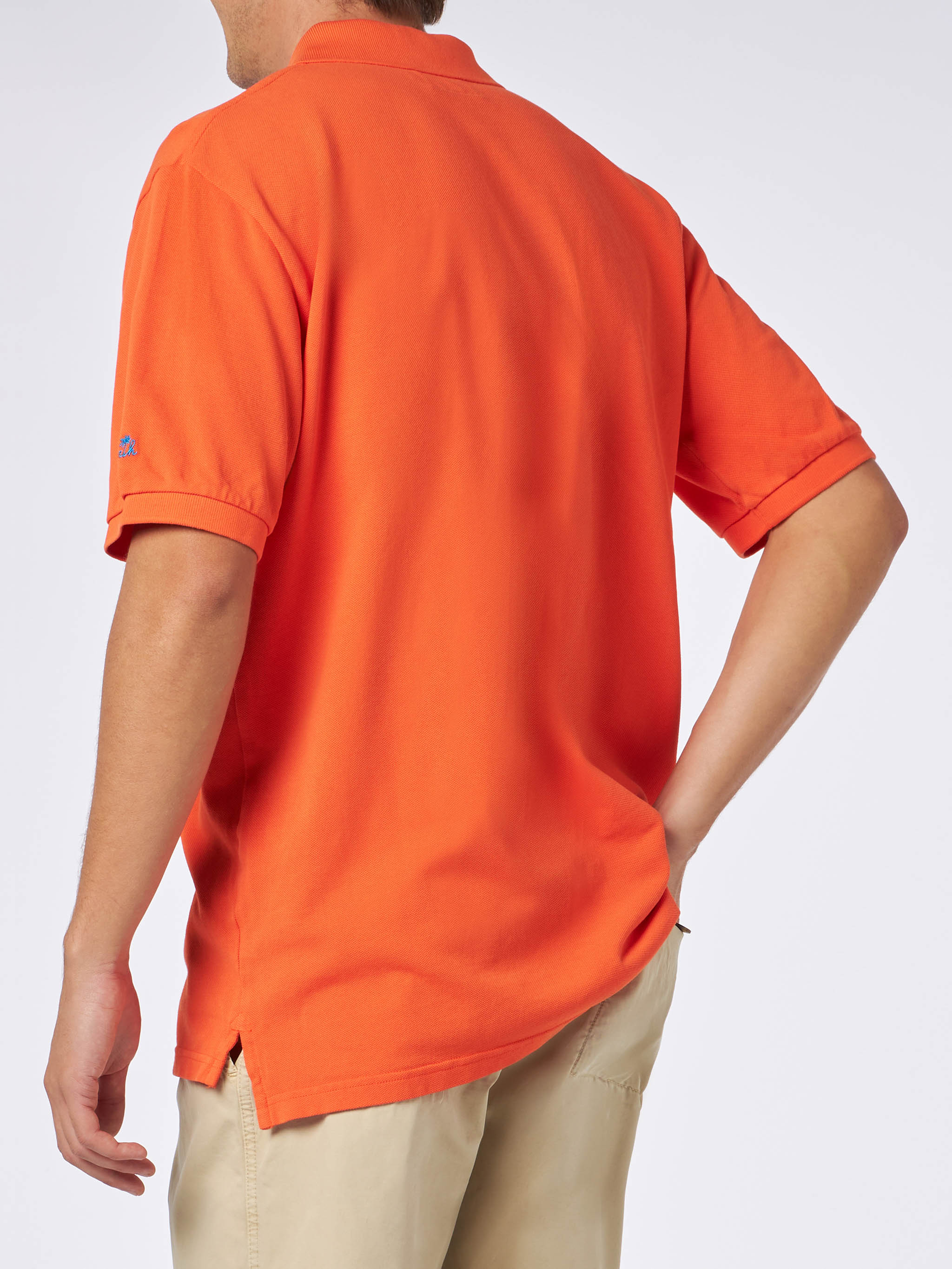 mc2-saint-barth-polo-beverly-hills-vintage-in-cotone-piquet-arancione-maniche-co image 3