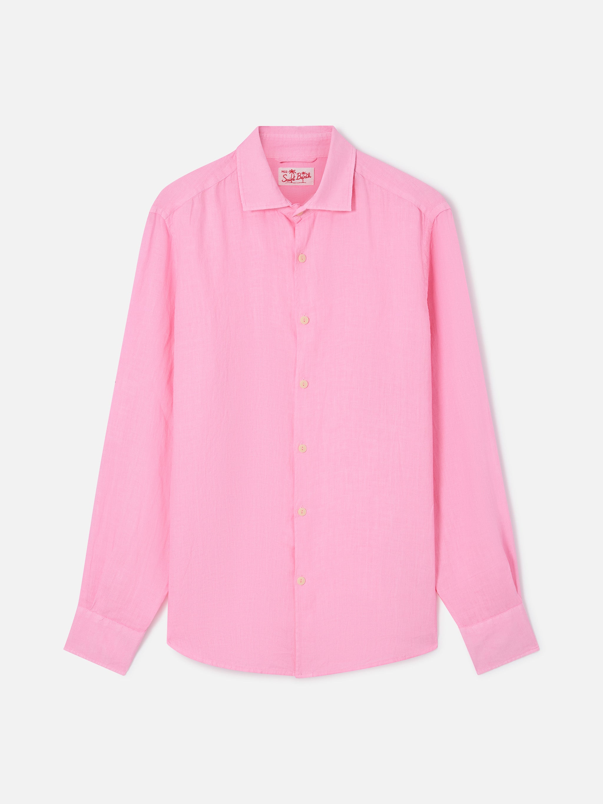 mc2-saint-barth-camicia-pamplona-uomo-in-lino-rosa-acquarello image 4