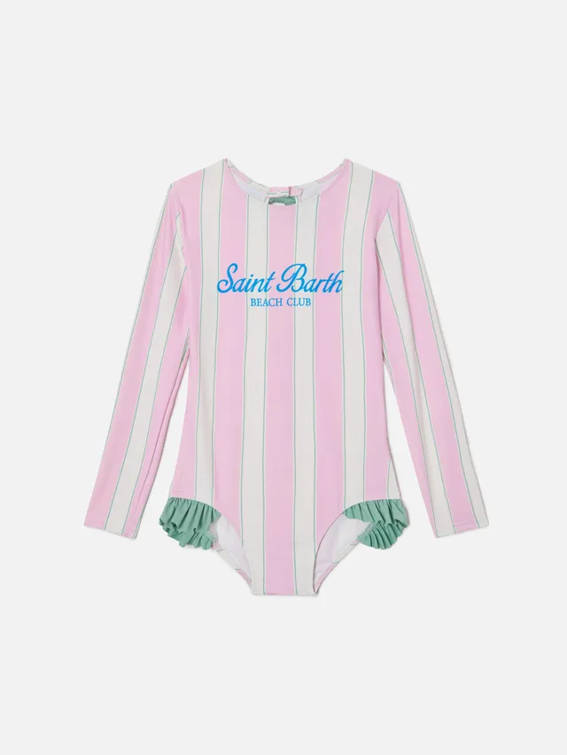 mc2-saint-barth-cressy-costume-intero-bambina-maniche-lunghe-beach-club-rosa image 1