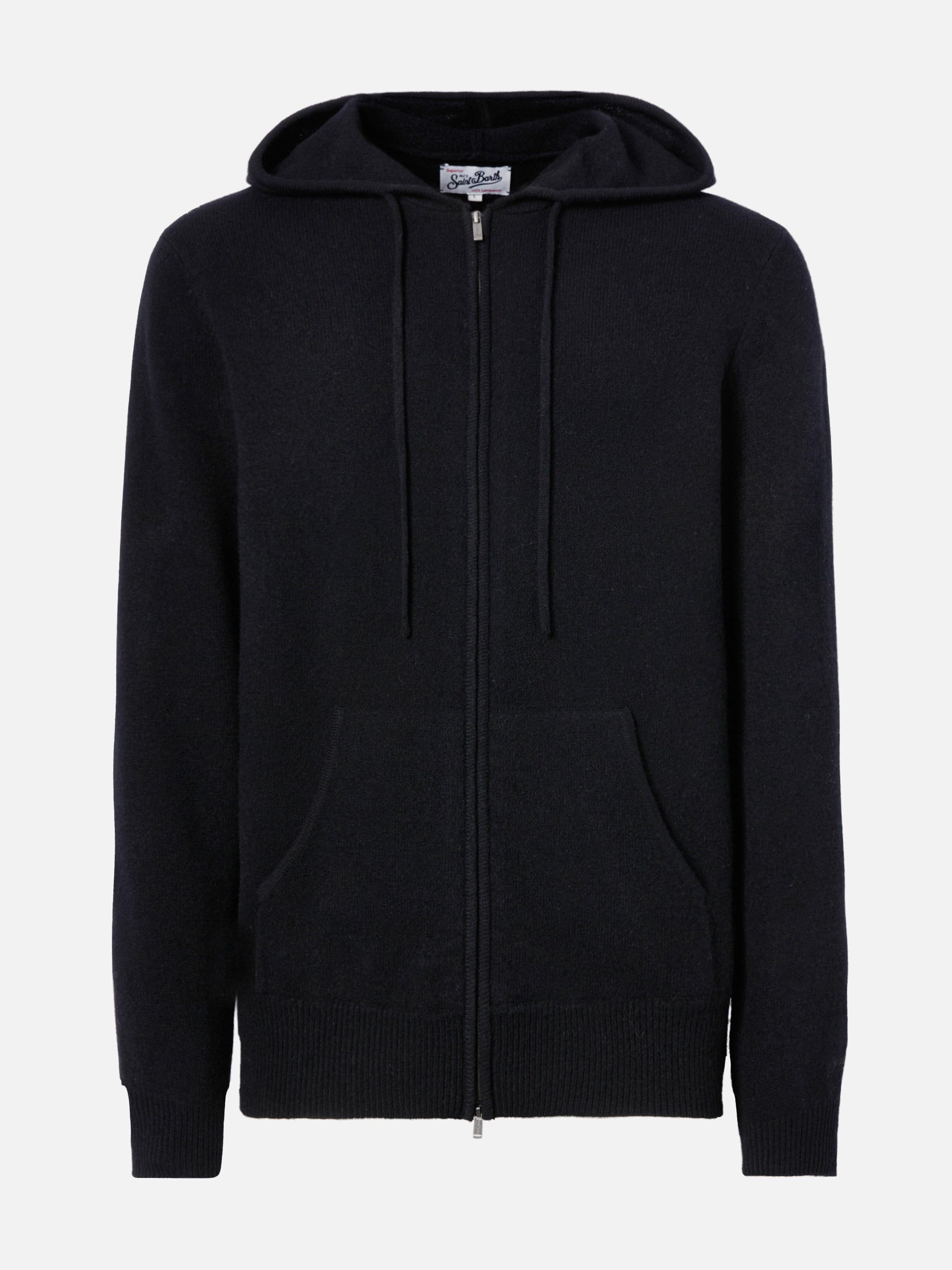mc2-saint-barth-notting-felpa-con-cappuccio-full-zip-in-lambswool-nero-uomo image 6