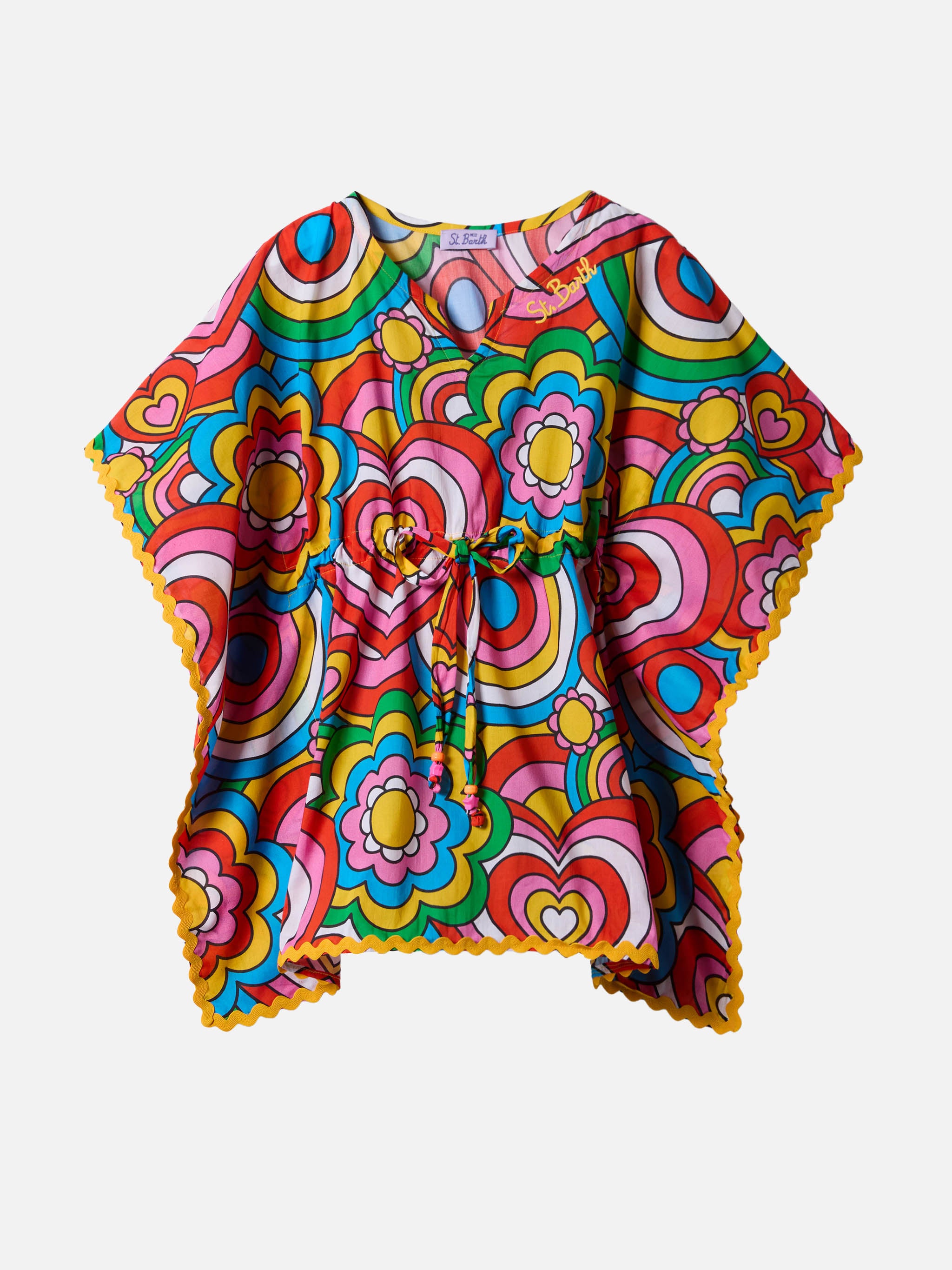 mc2-saint-barth-poncho-bambina-kate-multicolore-in-cotone image 1