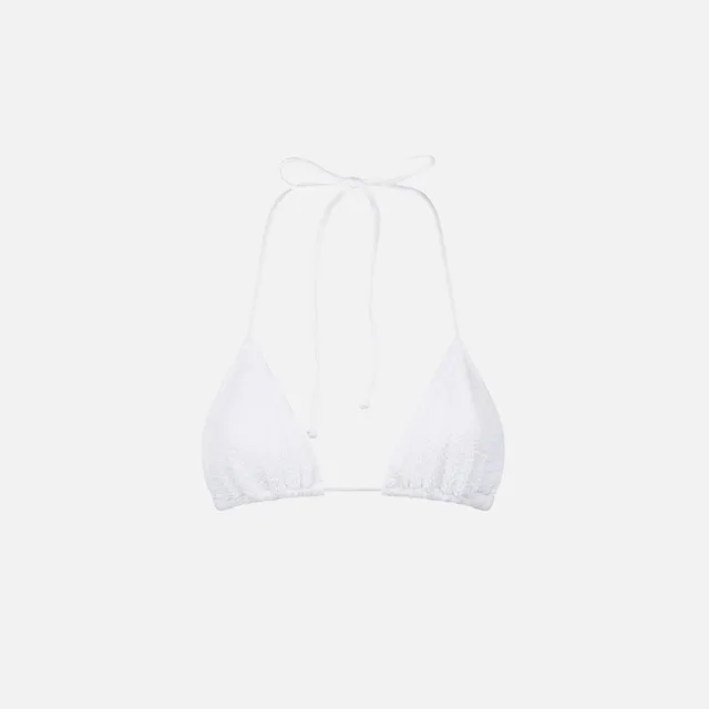 mc2-saint-barth-top-bikini-donna-leah-triangolo-crinkle-bianco image 1
