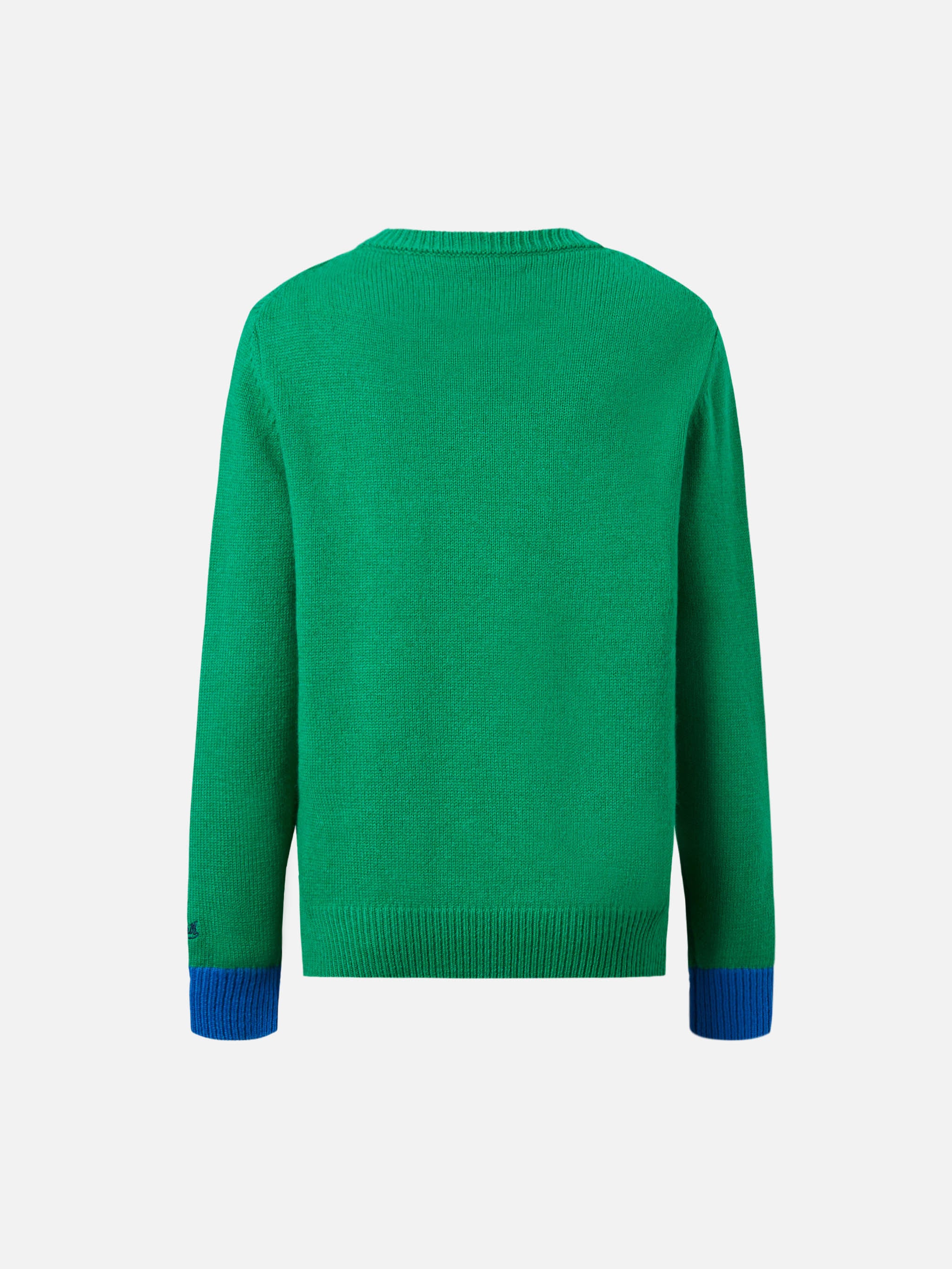 mc2-saint-barth-maglione-girocollo-douglas-boy-verde-ricamo-out-of-school image 4