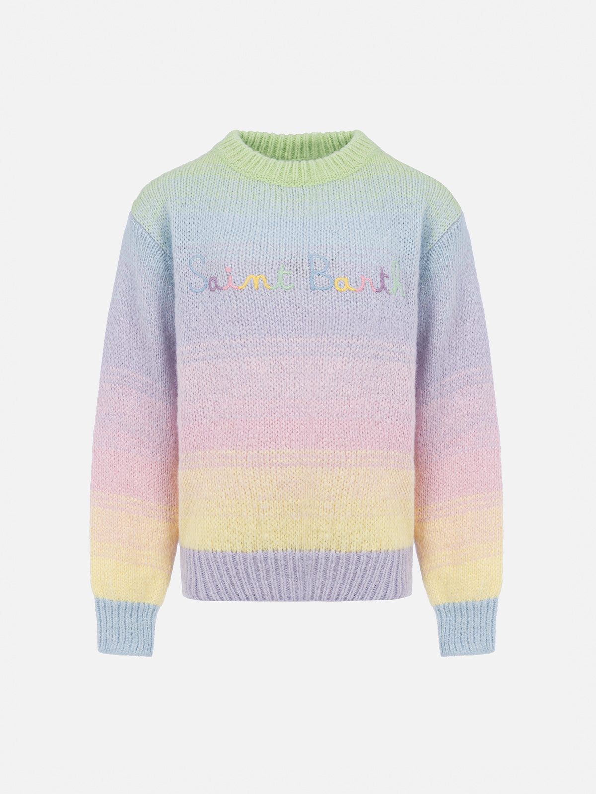 mc2-saint-barth-danya-maglione-girocollo-a-righe-multicolore-da-bambina image 1