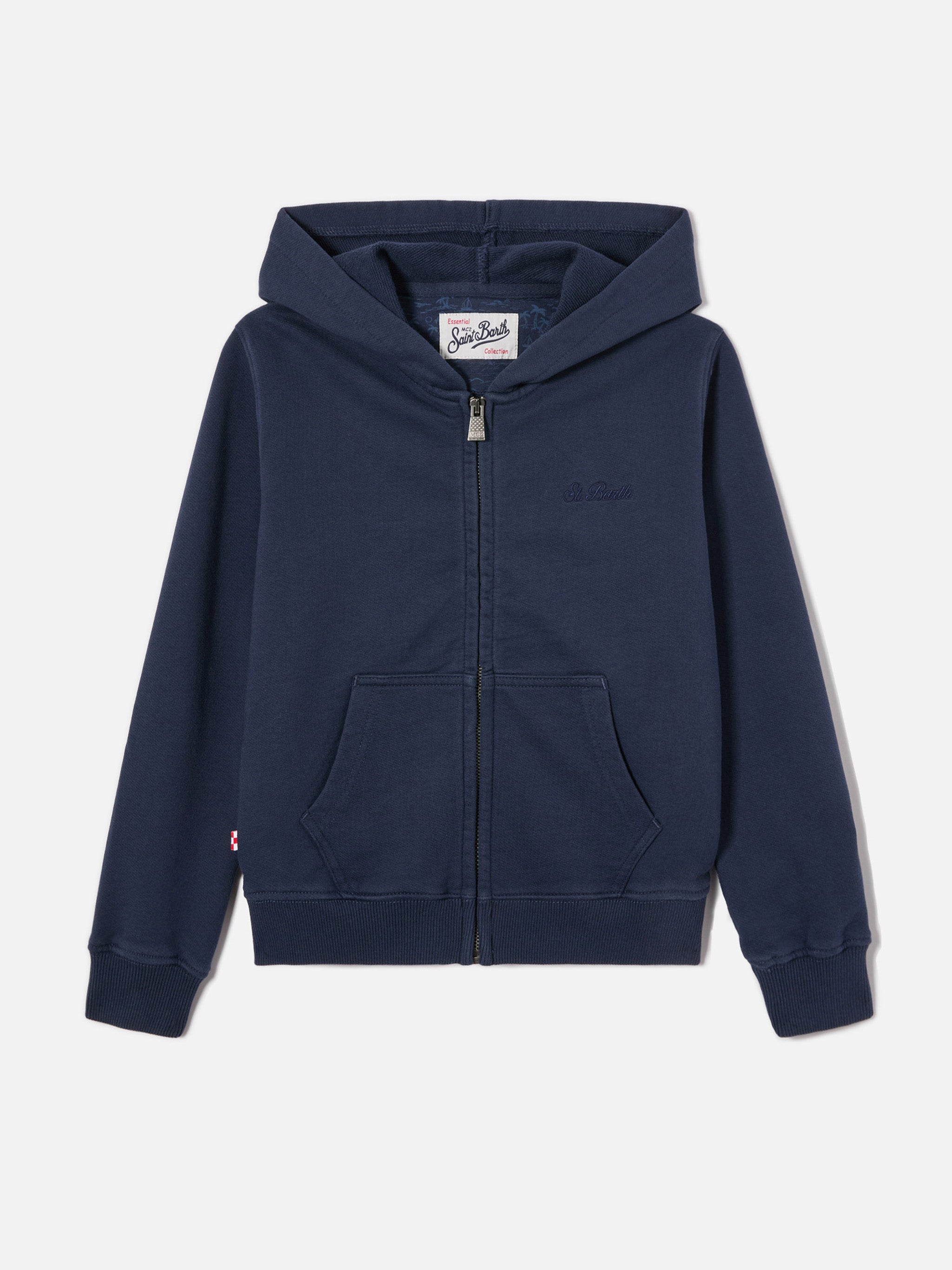 mc2-saint-barth-coney-felpa-bambino-blu-navy-con-cappuccio-e-zip image 1