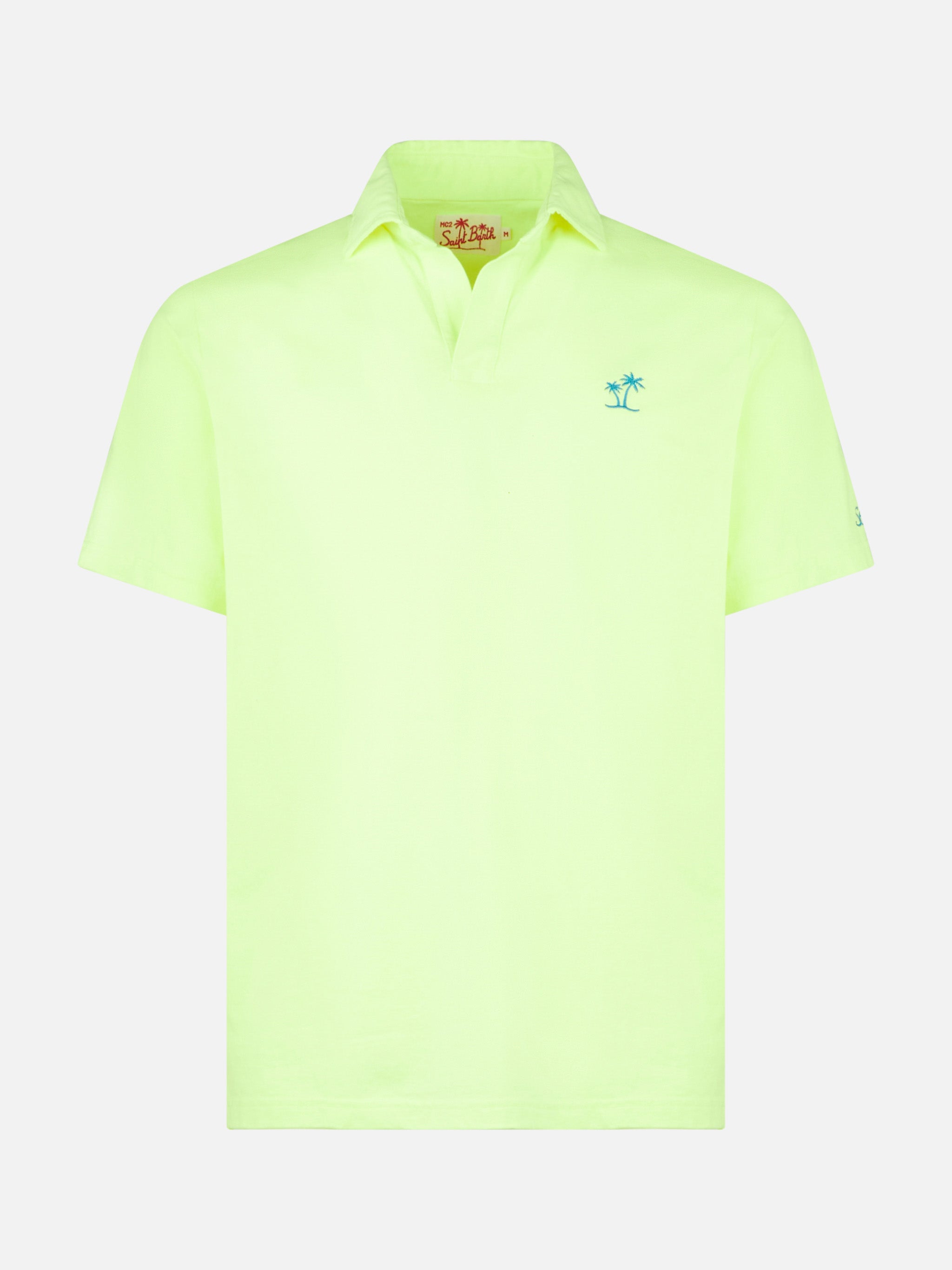 mc2-saint-barth-brighton-polo-uomo-in-jersey-giallo-fluo image 4