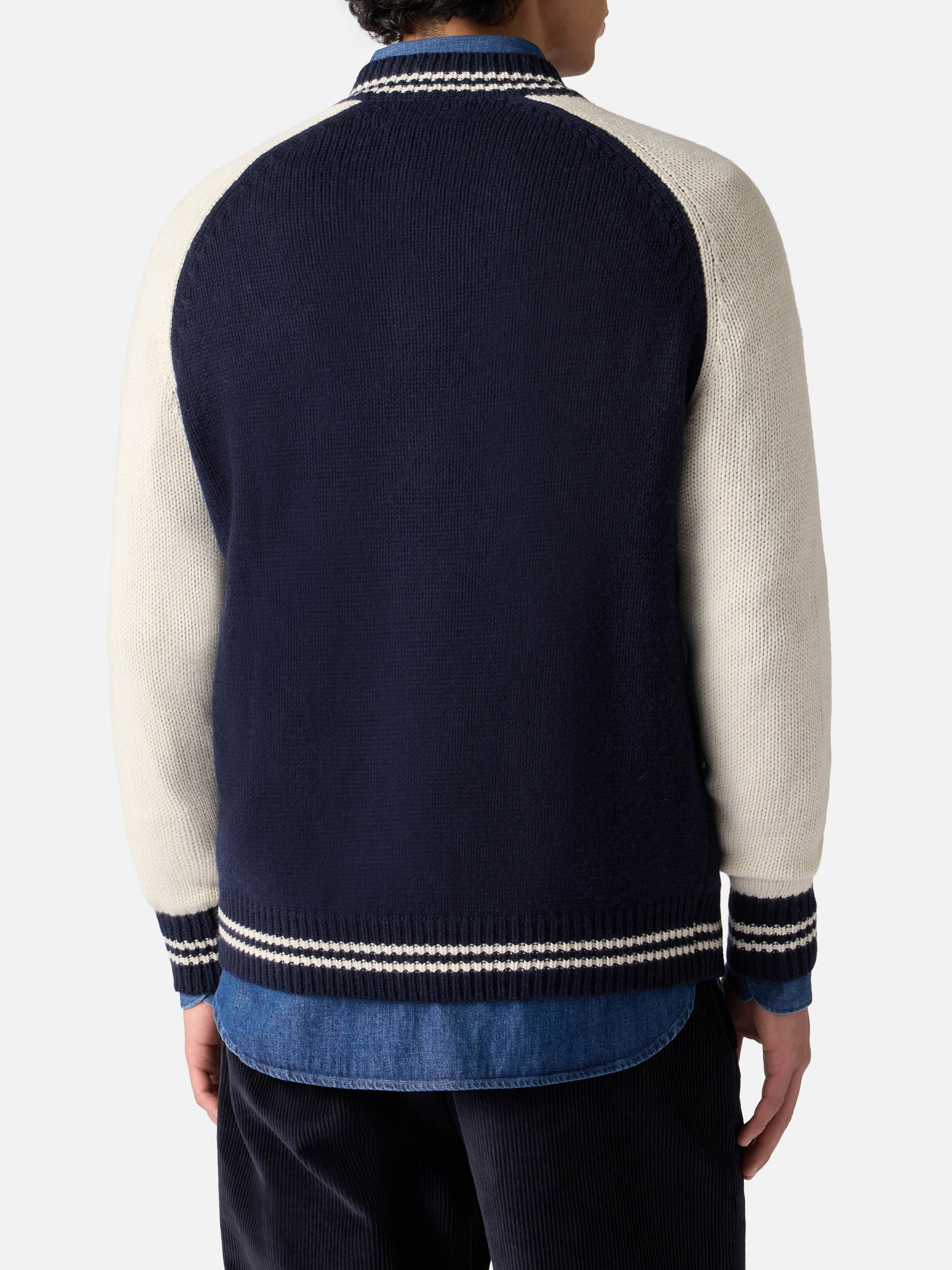 mc2-saint-barth-benjamin-bomber-uomo-in-maglia-blu-navy-stile-college image 3