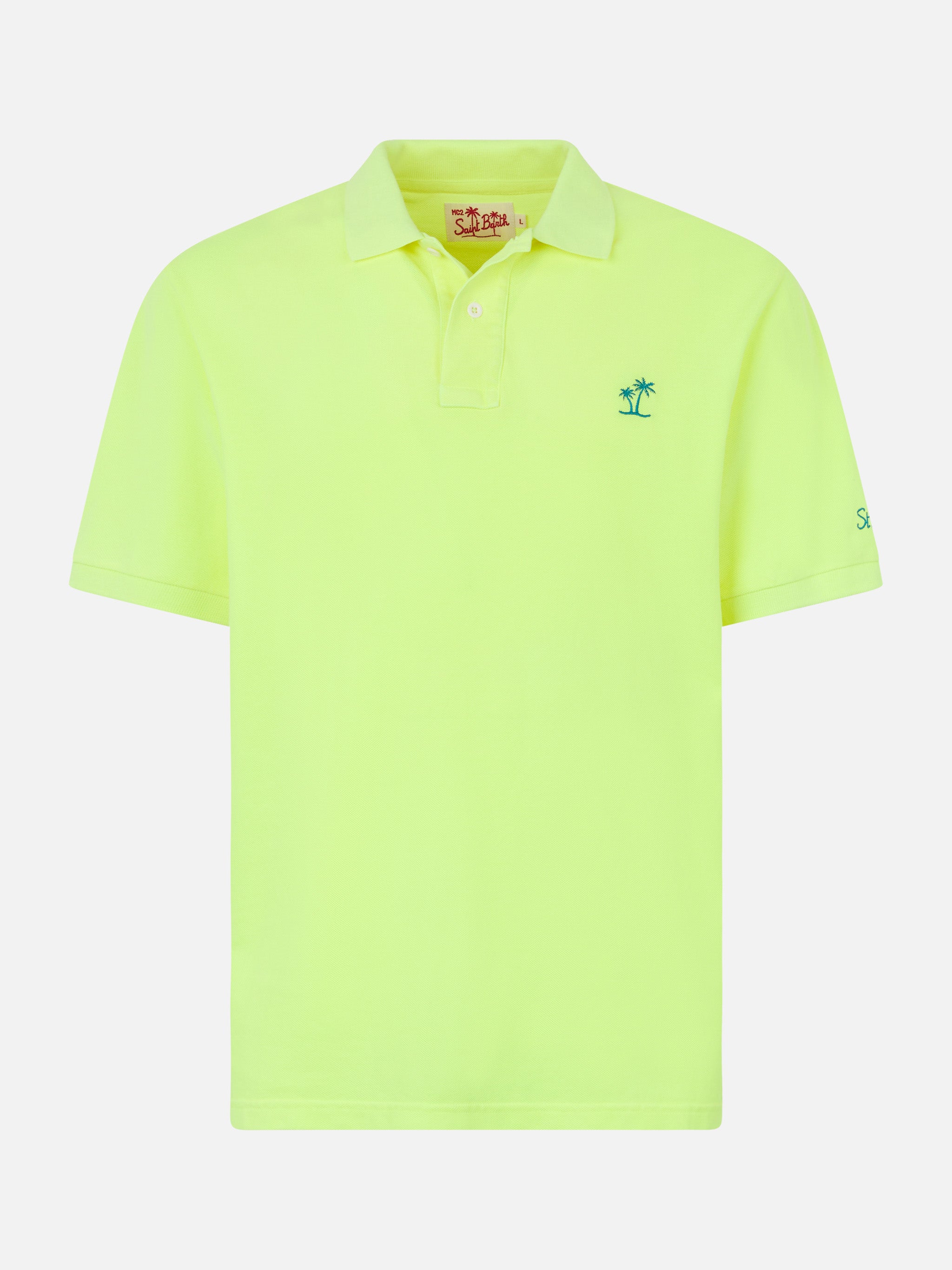 mc2-saint-barth-polo-uomo-beverly-hills-vintage-giallo-fluo-in-piquet image 4