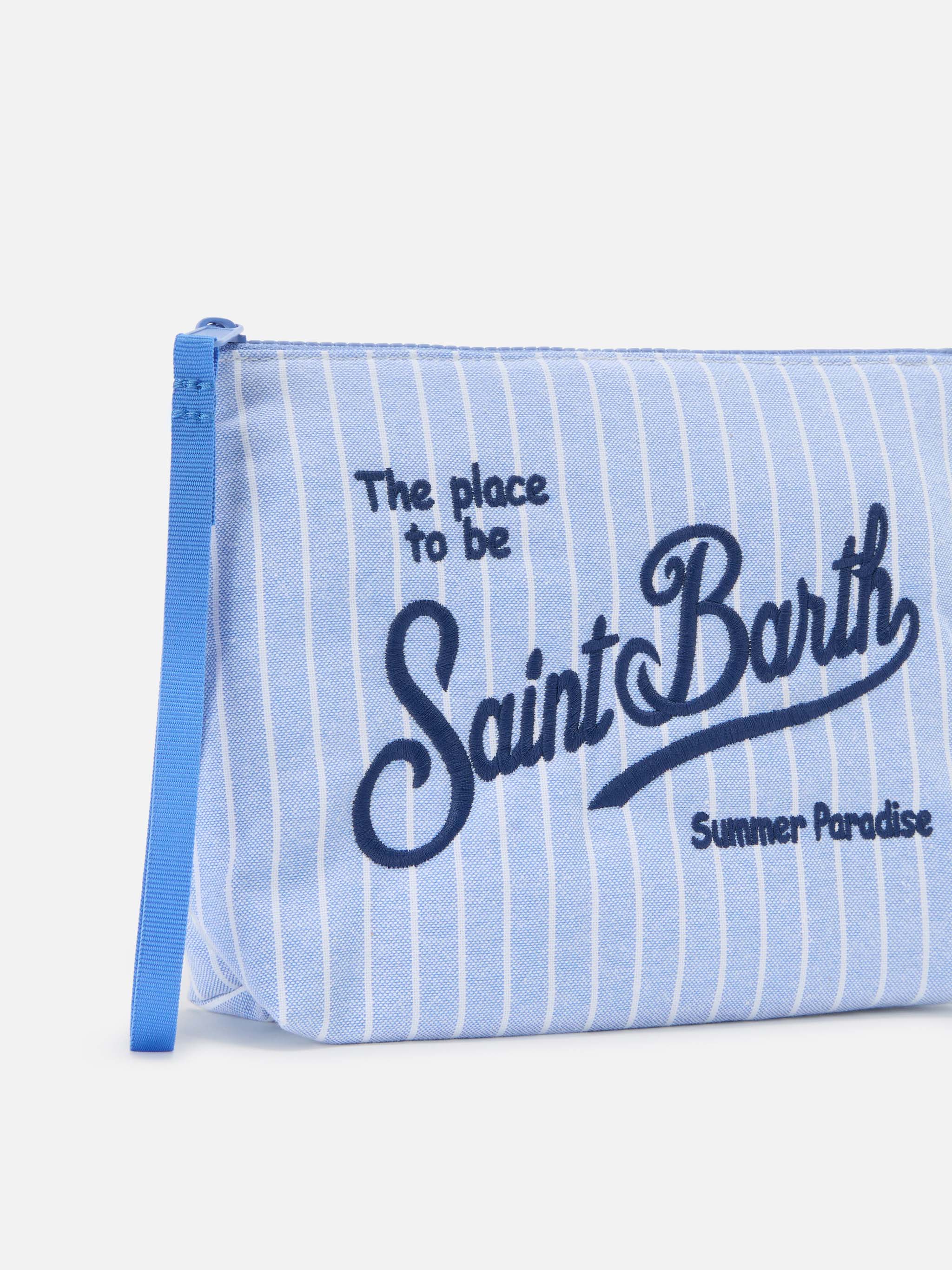 mc2-saint-barth-aline-pochette-cotone-blu-a-righe-con-zip image 2