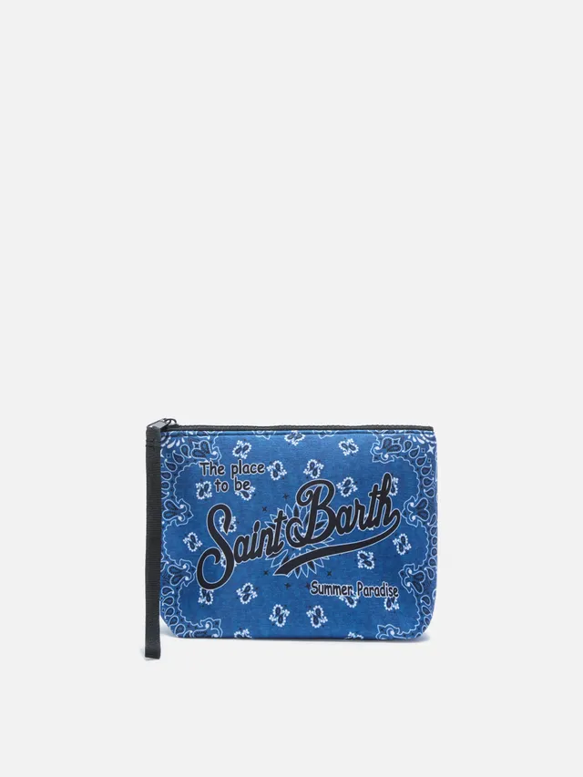mc2-saint-barth-aline-pochette-scuba-blu-stampa-bandana-21x15-5cm image 1