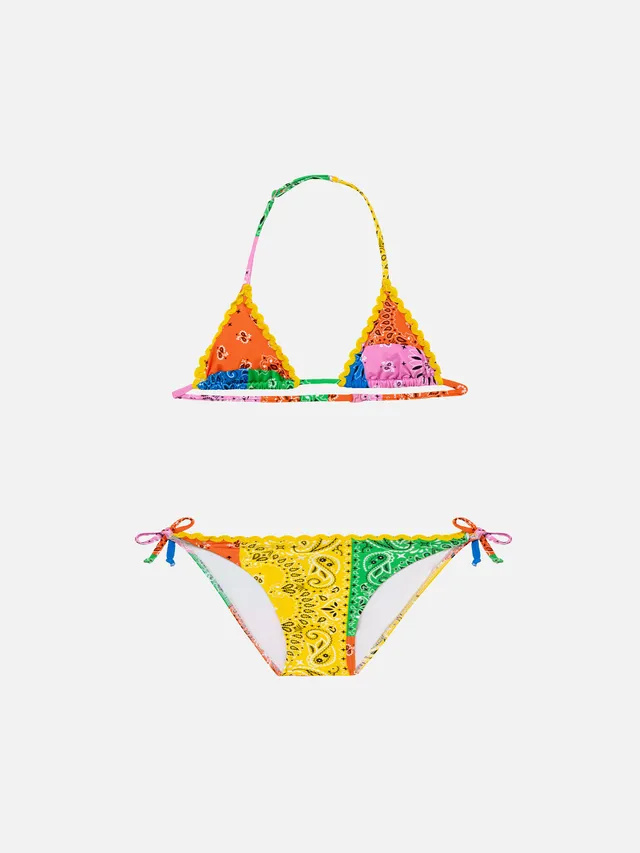 mc2-saint-barth-bikini-bambina-bandana-multicolore-con-slip-a-laccetti image 1