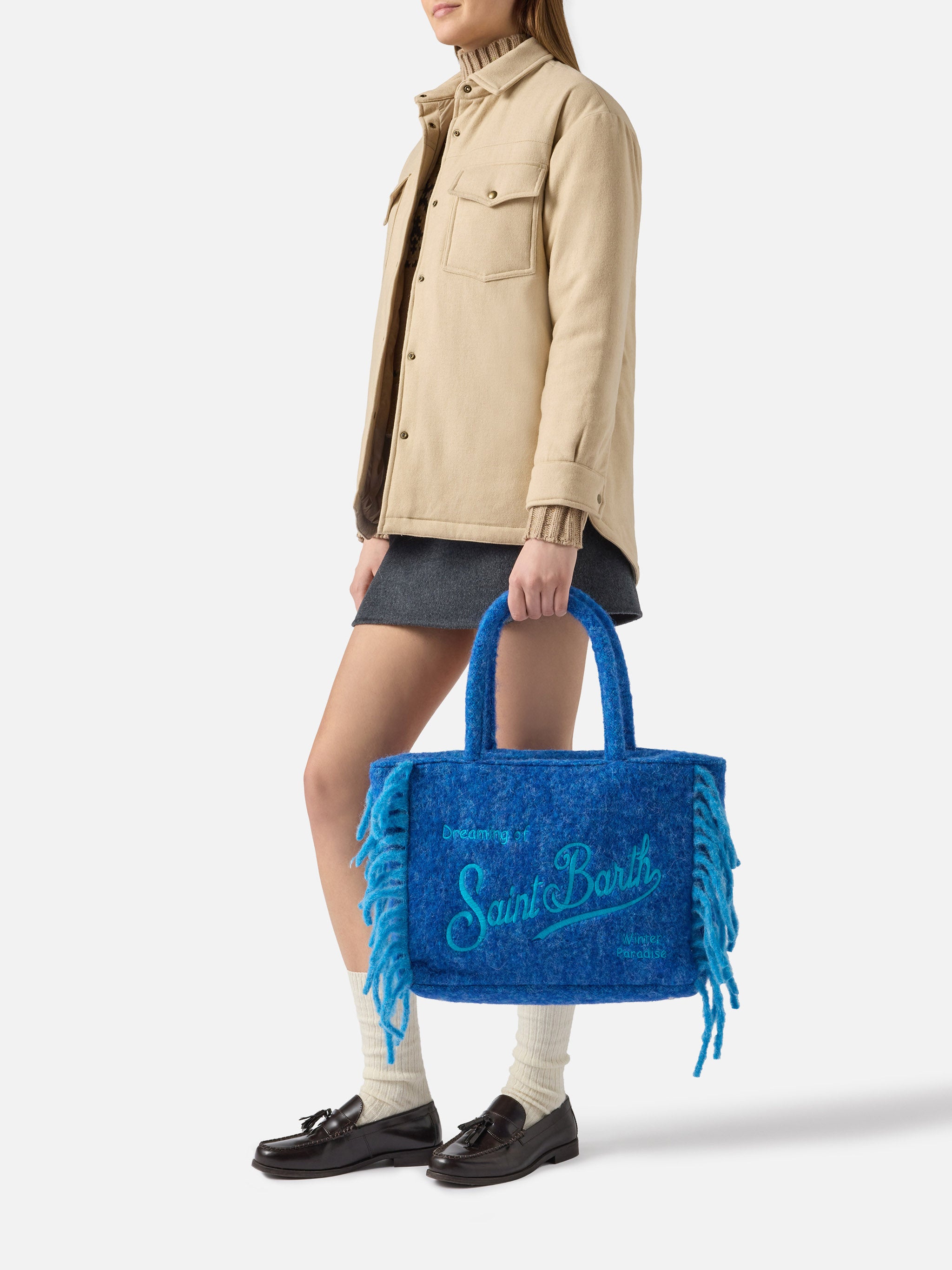 mc2-saint-barth-borsa-a-spalla-vanity-blanket-blu-con-frange-turchese image 2
