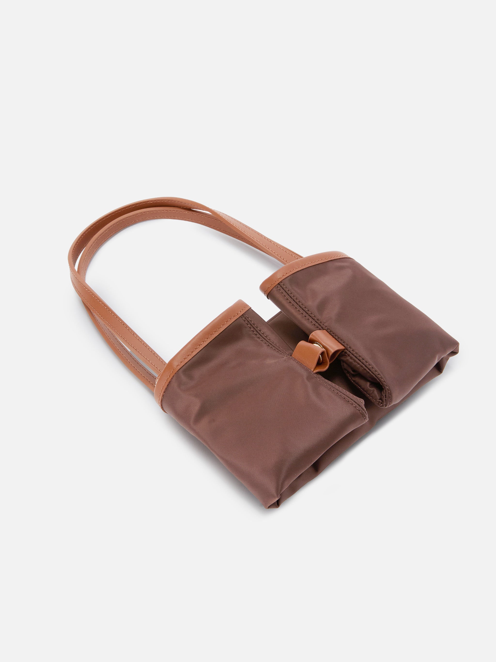 mc2-saint-barth-city-medium-borsa-in-nylon-marrone-con-logo-ricamato image 6