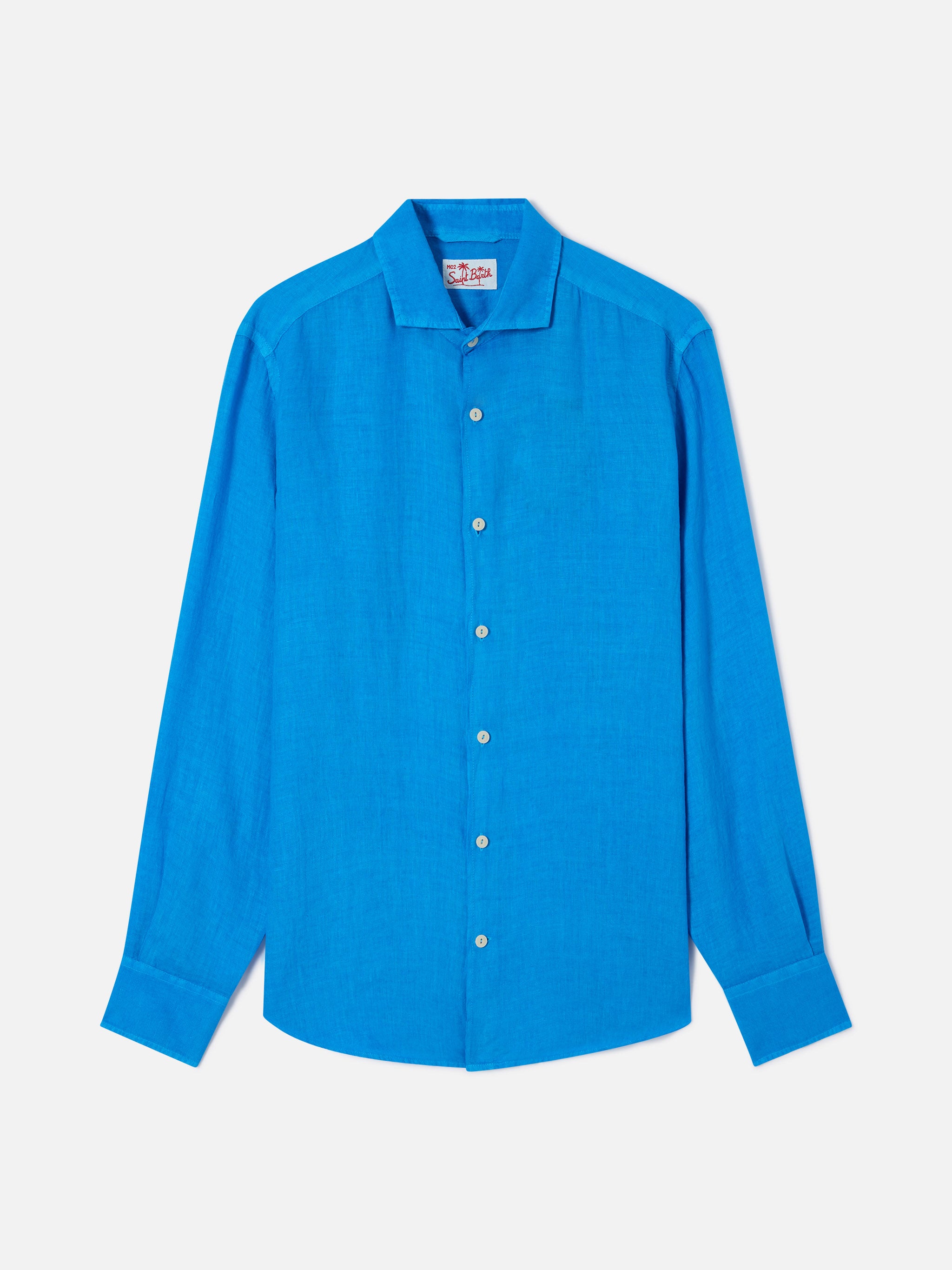 mc2-saint-barth-camicia-pamplona-uomo-in-puro-lino-stampa-watercolor-bluette image 4