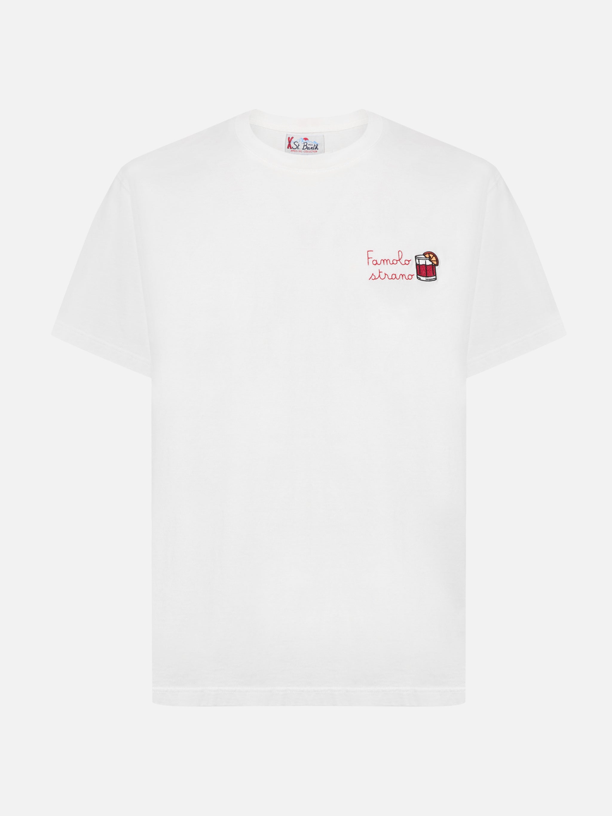 mc2-saint-barth-t-shirt-arnott-in-cotone-bianco-con-ricamo-famolo-strano image 5