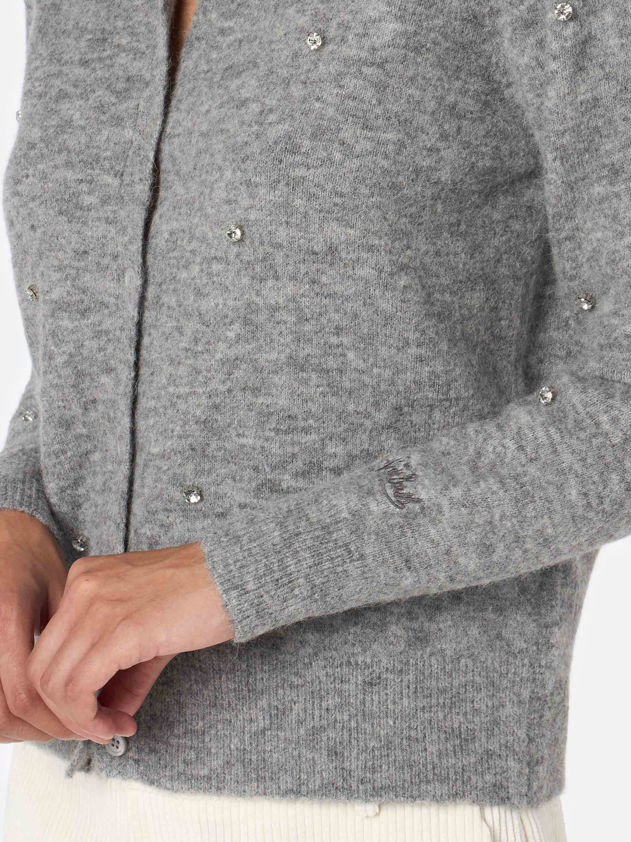 mc2-saint-barth-cardigan-bellamy-in-maglia-grigio-con-applicazioni-di-strass image 2