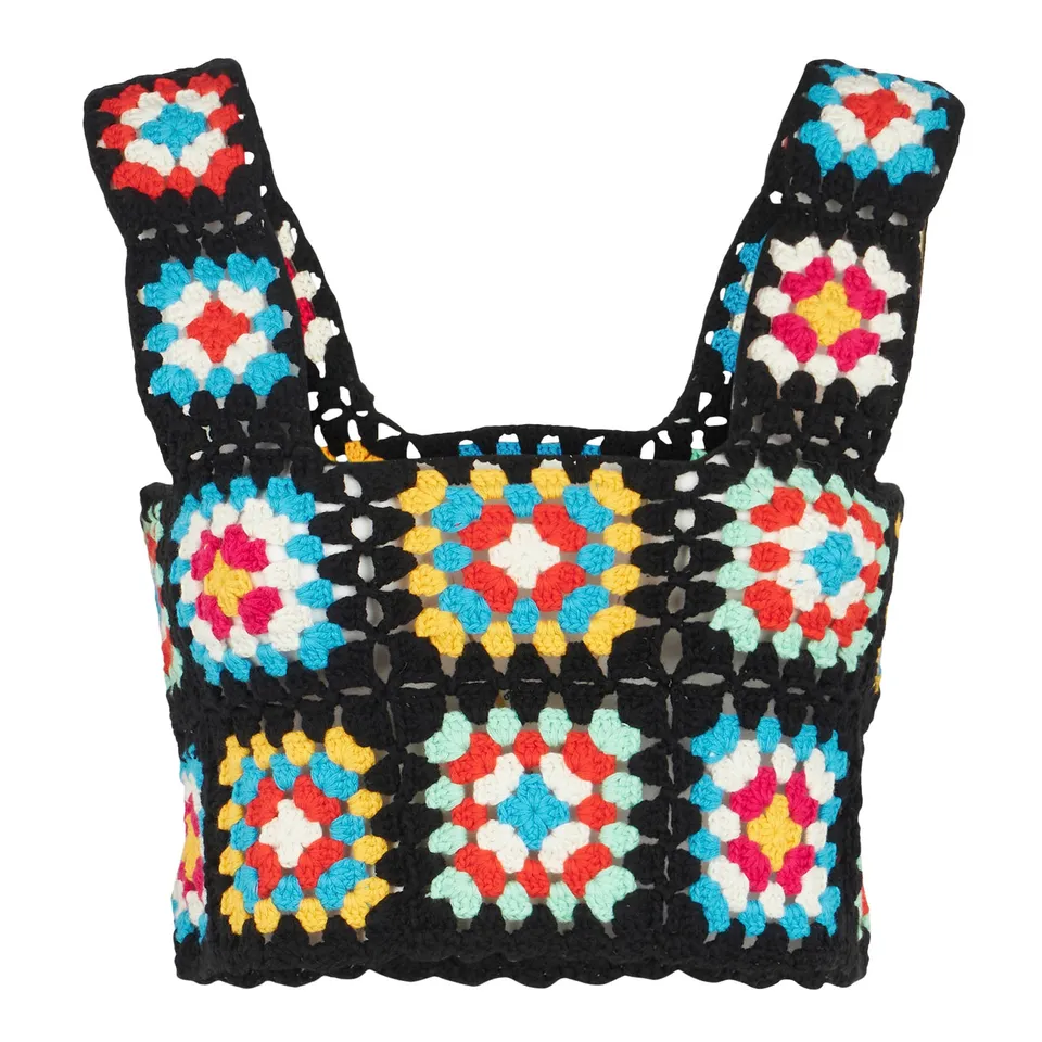 mc2-saint-barth-top-halima-crochet-multicolor-su-base-nera image 1