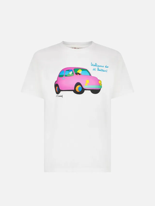 mc2-saint-barth-man-t-shirt-uomo-bianca-stampa-auto-lodola-special-edition image 1