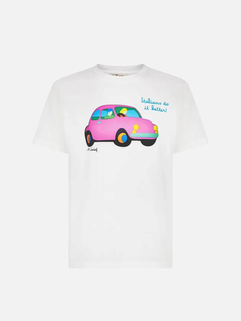 mc2-saint-barth-man-t-shirt-uomo-bianca-stampa-auto-lodola-special-edition image 1