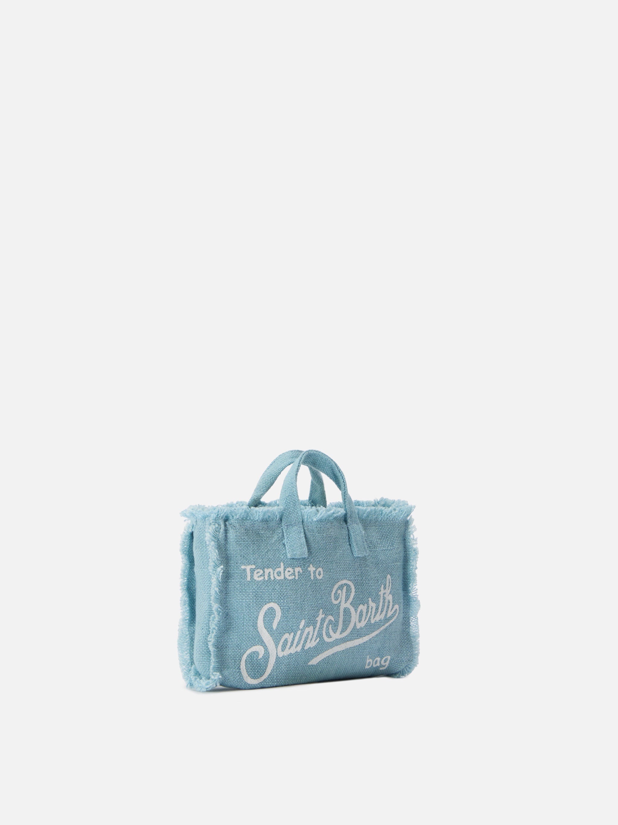 mc2-saint-barth-borsa-phone-micro-in-lino-azzurro-con-logo-a-contrasto image 3