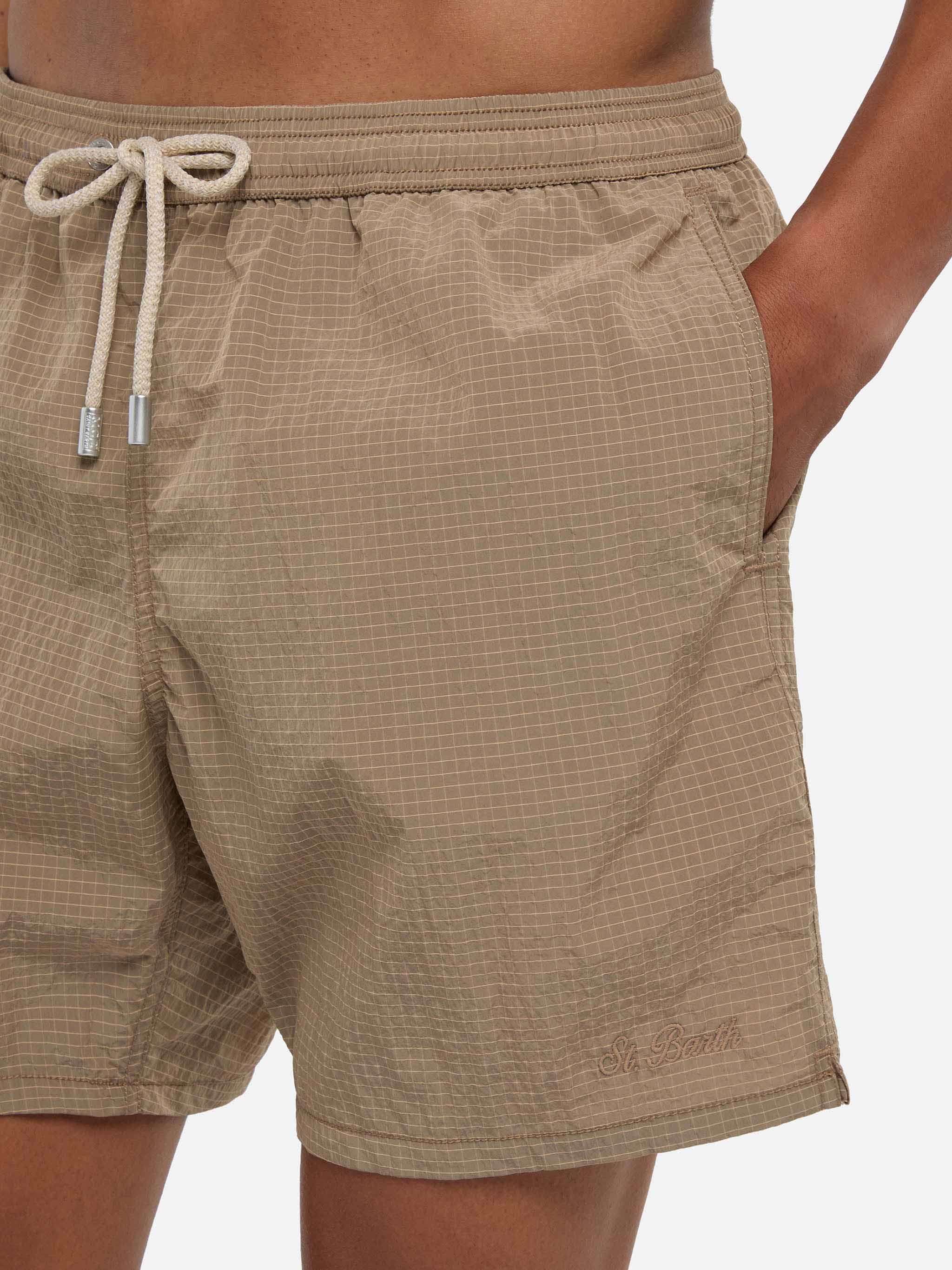 mc2-saint-barth-katch-costume-mare-uomo-lunghezza-media-ripstop-marrone-beige image 4