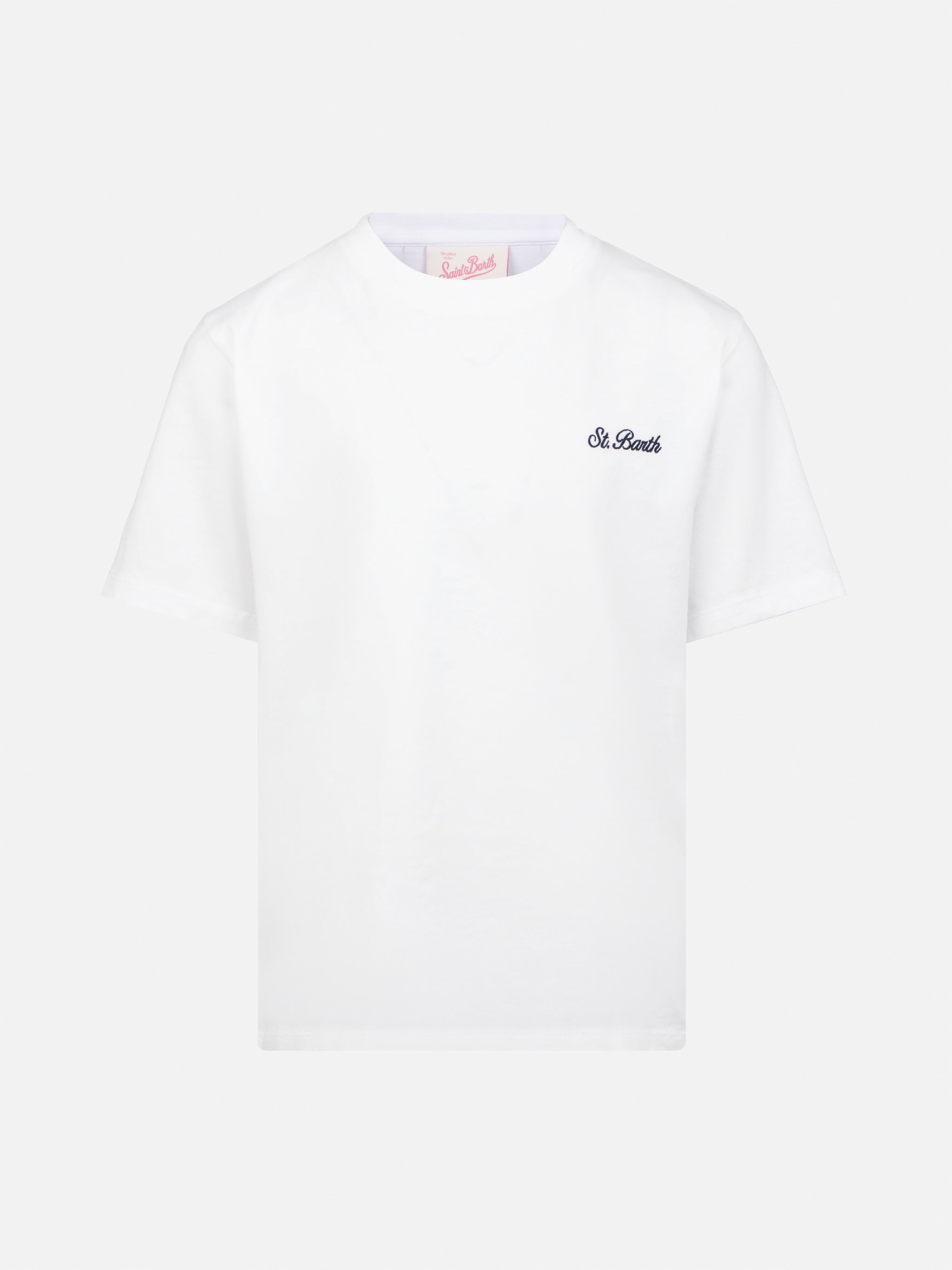 mc2-saint-barth-dover-t-shirt-bambino-cotone-bianco-ricamo-st-barth image 1