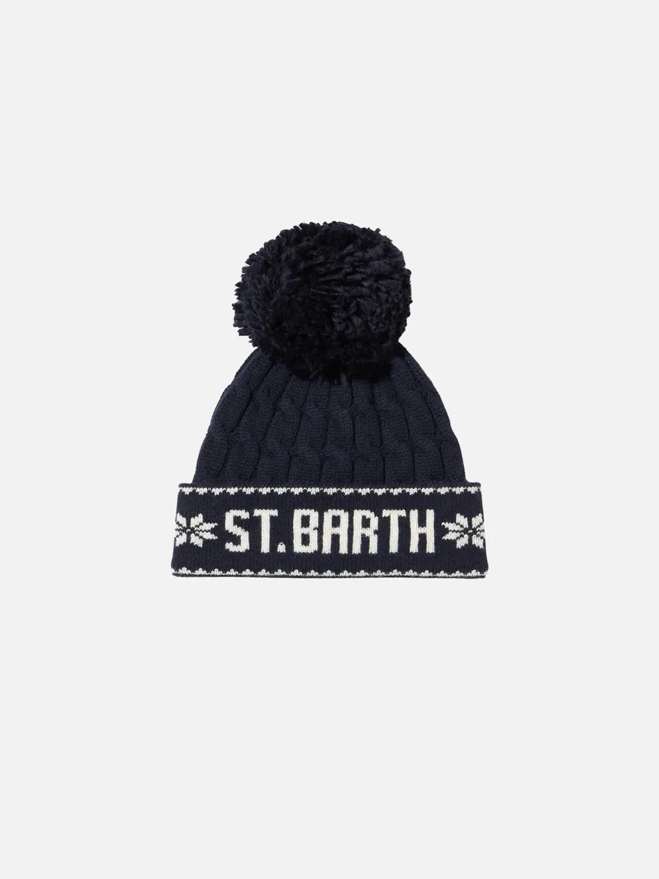mc2-saint-barth-berretto-bambino-blu-navy-con-pompon-misto-cashmere image 1
