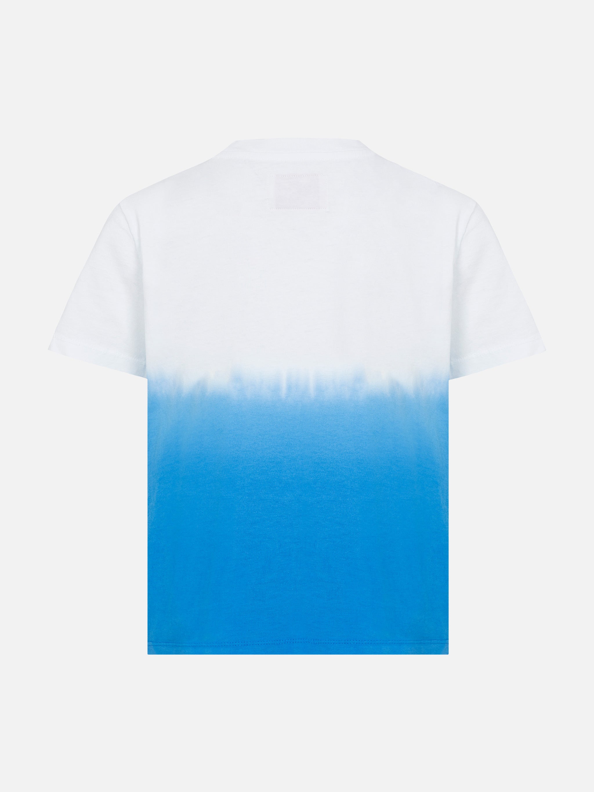 mc2-saint-barth-ecstasea-t-shirt-bambino-tie-dye-bianco-blu-ricamo-giallo-fluo image 2