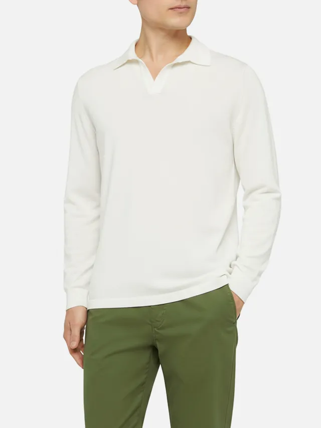 mc2-saint-barth-polo-sloan-uomo-bianca-cotone-high-twist-maniche-lunghe image 1