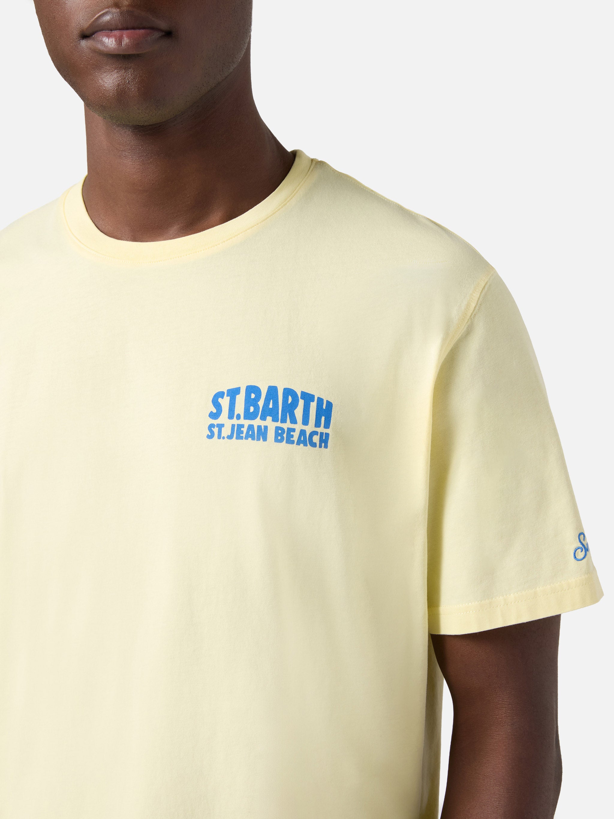 mc2-saint-barth-portland-t-shirt-uomo-gialla-st-jean-beach image 2