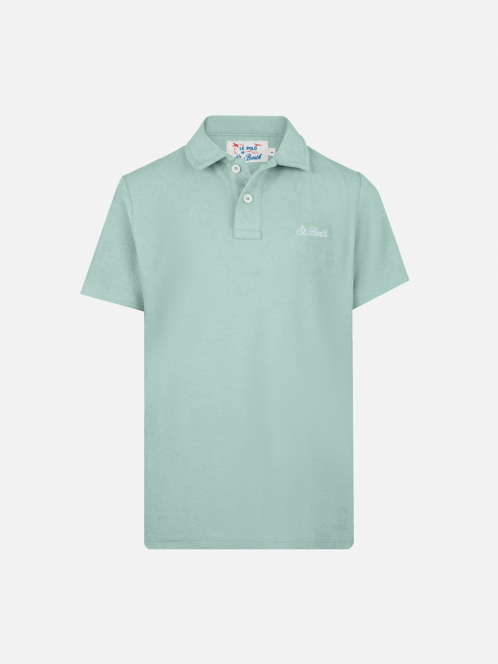 mc2-saint-barth-jeremy-jr-polo-bambino-in-spugna-verde-salvia image 1