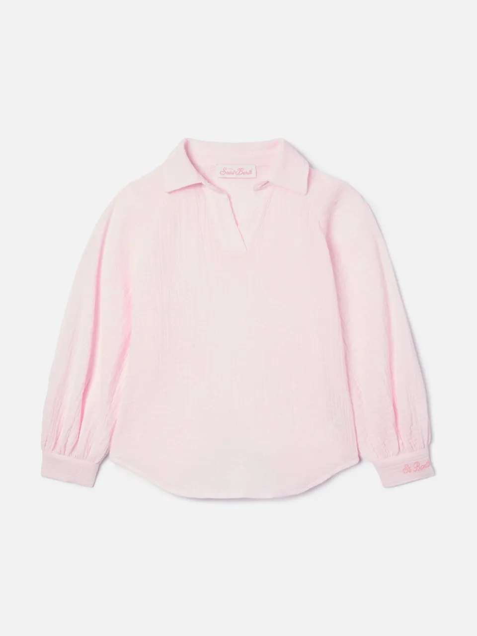mc2-saint-barth-camicia-maira-jr-in-mussola-di-puro-cotone-rosa-per-bambina image 1