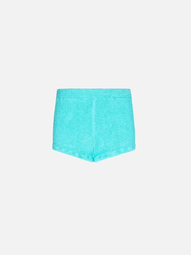 mc2-saint-barth-pantaloncini-bambina-verde-acqua-in-crinkle-tinta-unita image 1
