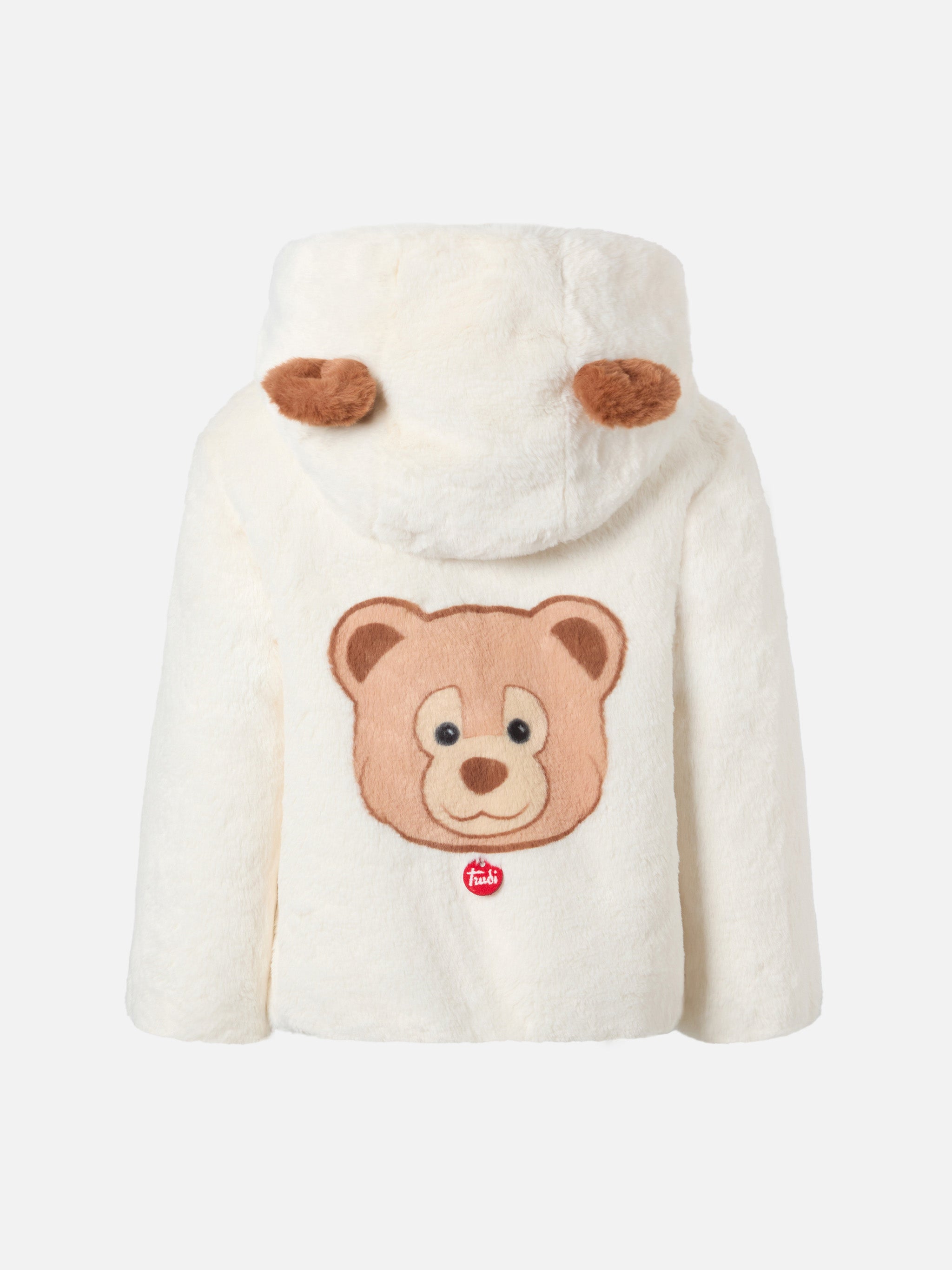 mc2-saint-barth-giacca-bambina-faux-fur-bianca-con-cappuccio-orecchie-trudi image 1