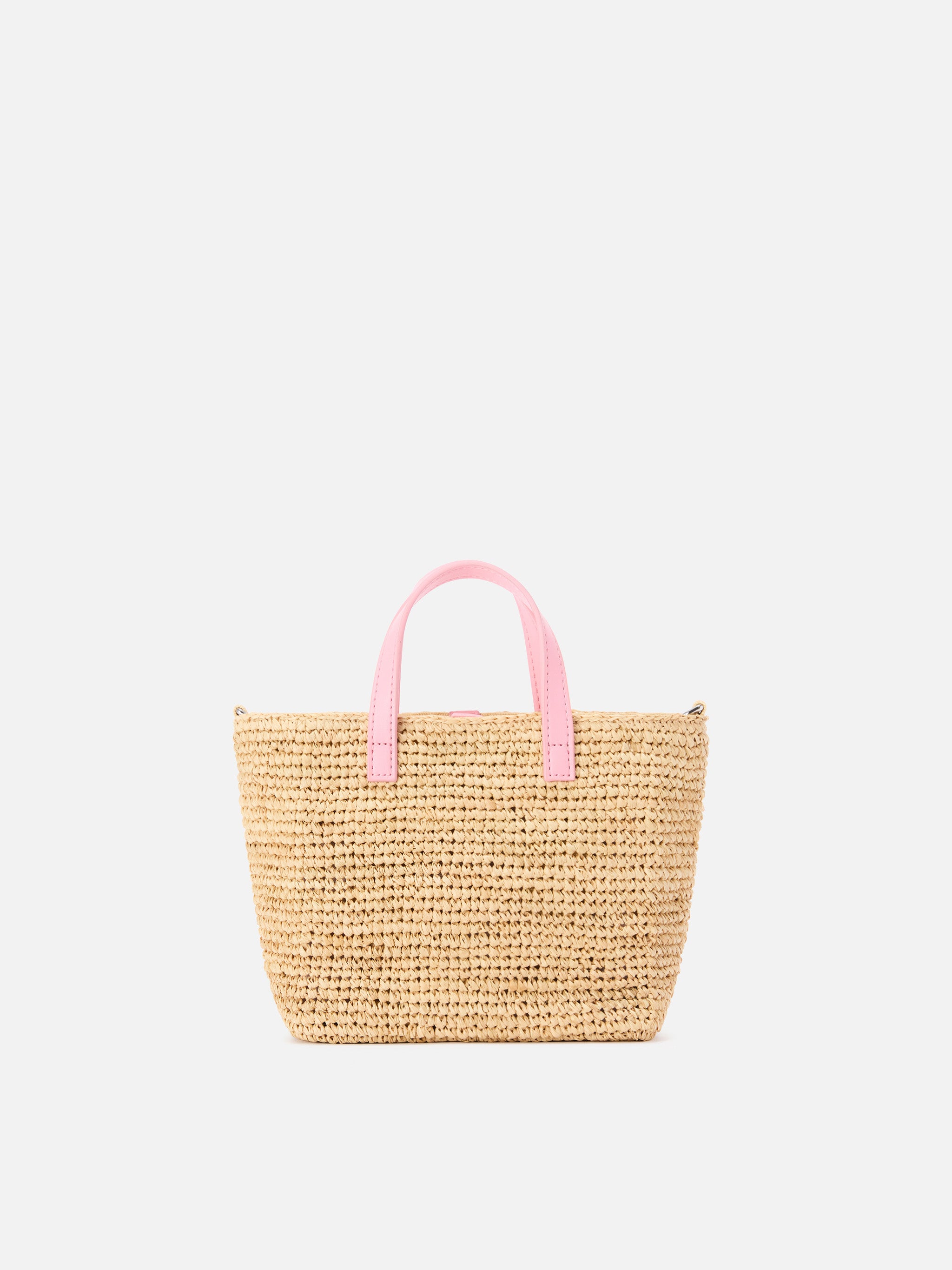 mc2-saint-barth-borsa-city-mini-in-rafia-naturale-e-rosa-con-logo-ricamato image 3