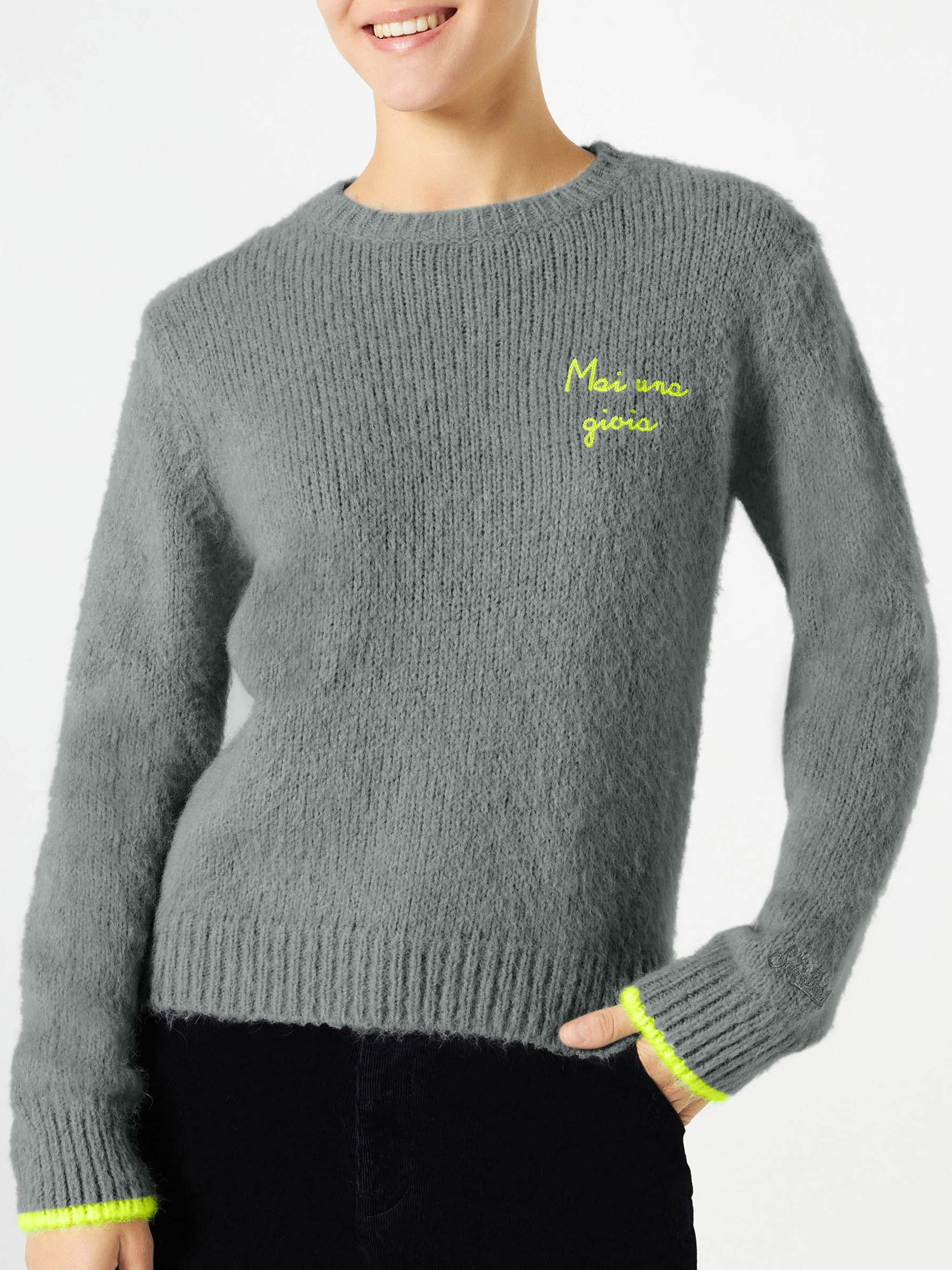 mc2-saint-barth-maglia-new-queen-effetto-brushed-grigio-con-ricamo-da-donna image 2