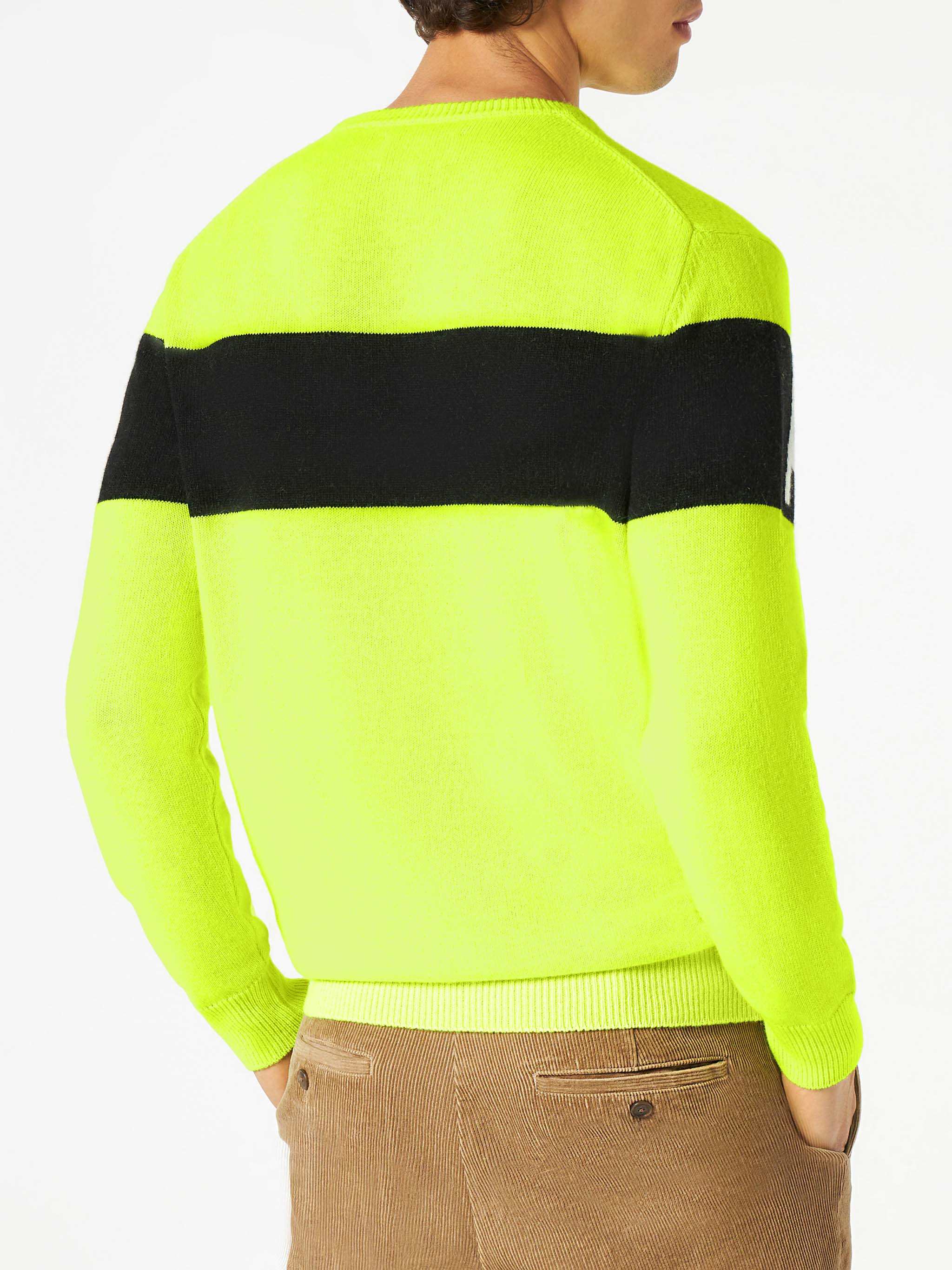 maglia-mc2-saint-barth-heron-ski-con-lettering-apres-ski-giallo-fluo-e-nero image 3