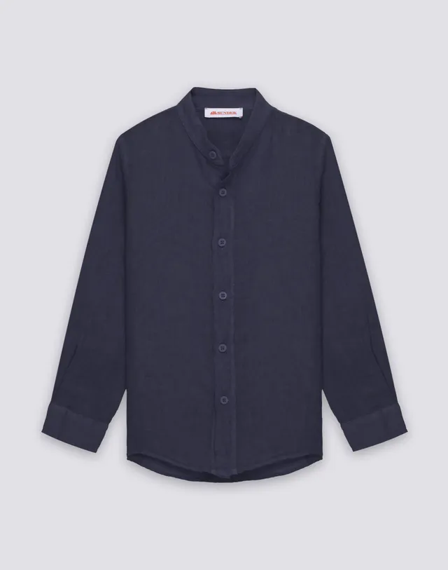 sundek-camicia-bambino-lino-manica-lunga-colletto-coreana-b821shli5tc image 1