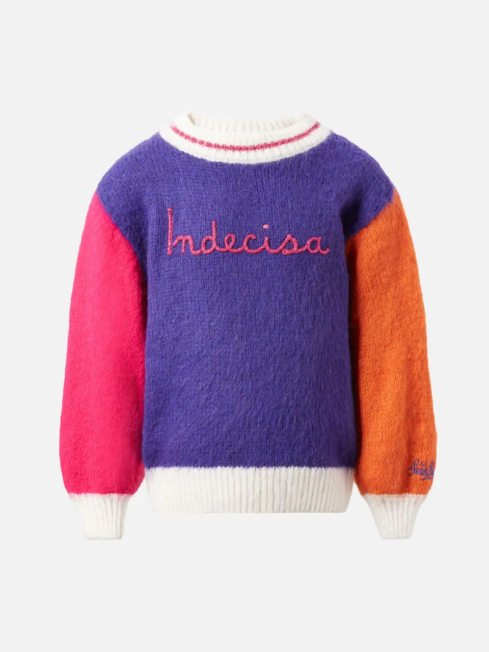 mc2-saint-barth-danya-soft-jr-maglione-boxy-bambina-indecisa-viola-arancio-rosa image 1