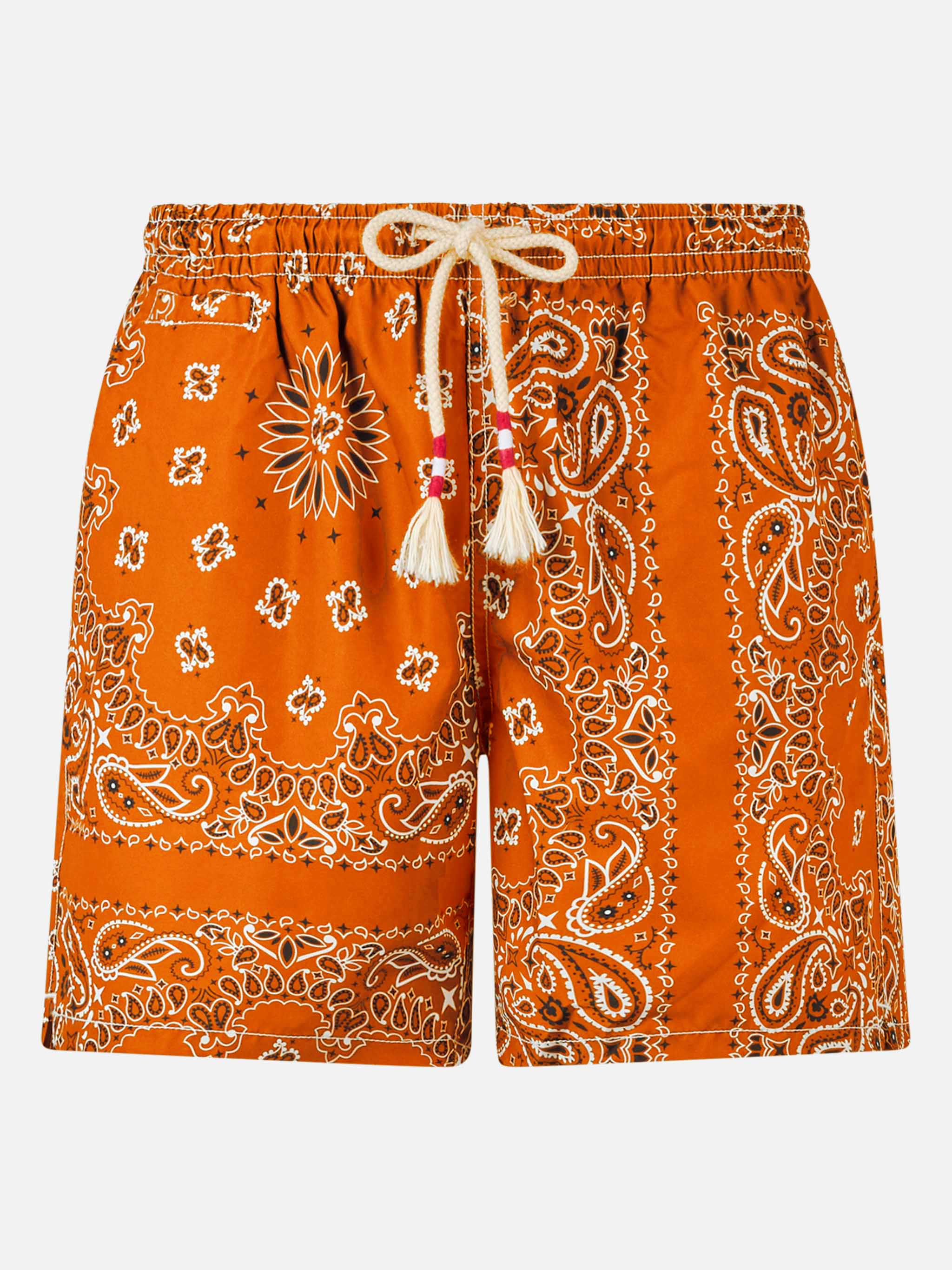 mc2-saint-barth-caprese-costume-uomo-arancione-stampa-bandana-slim-quick-dry image 1