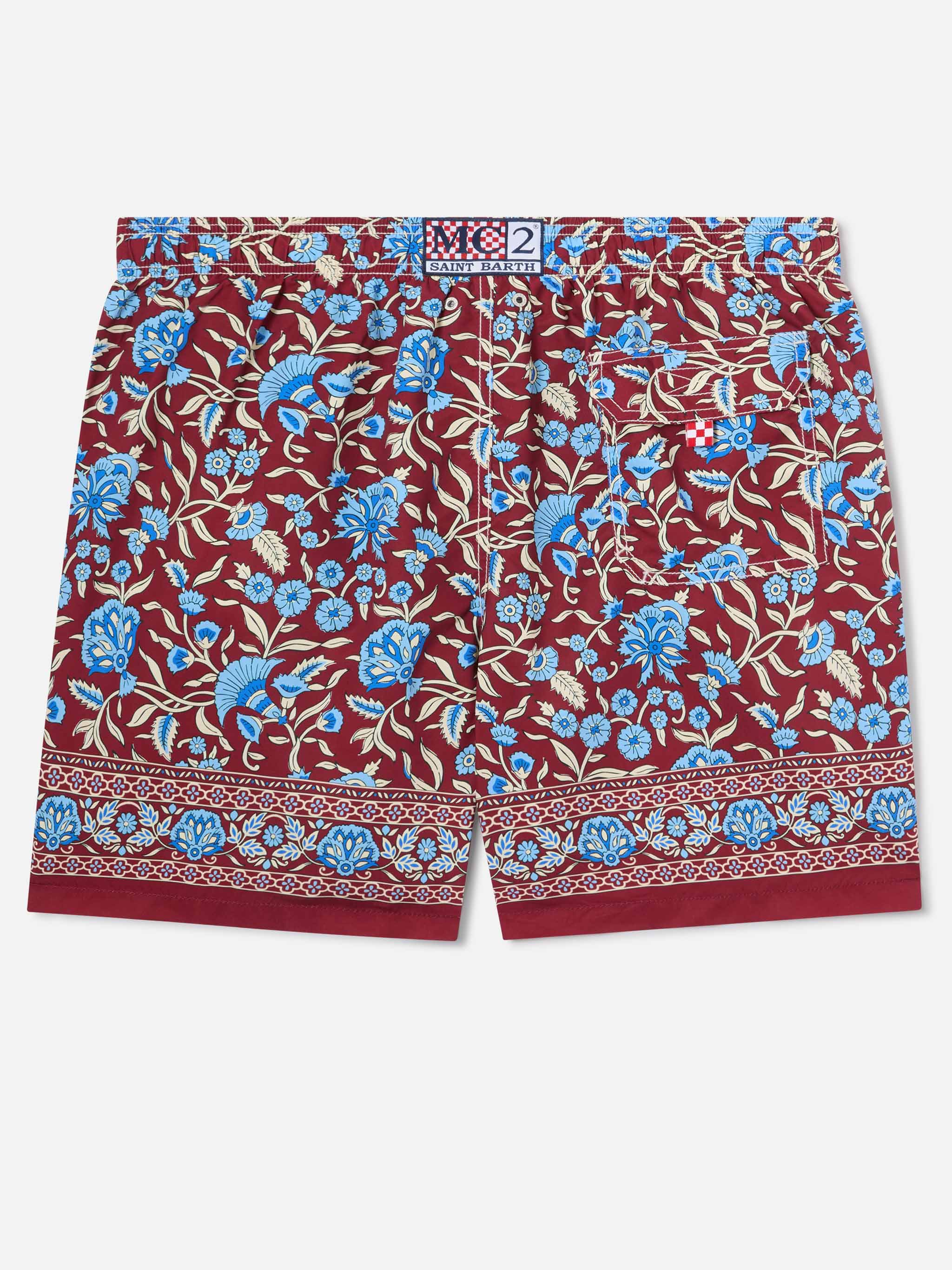 mc2-saint-barth-gustavia-costume-mare-boxer-bordeaux-con-stampa-floreale image 3