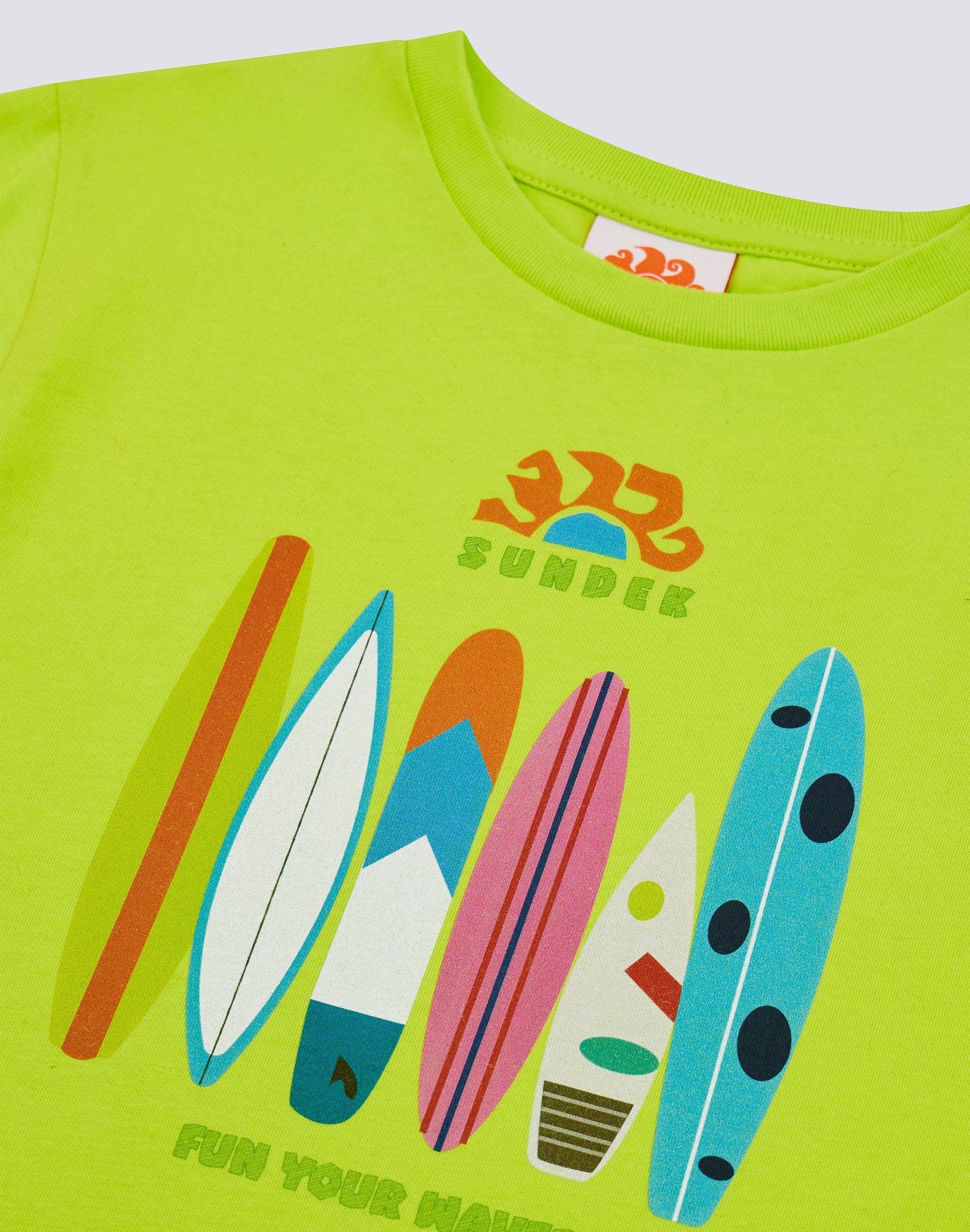 sundek-b786tej7800-t-shirt-bambino-manica-corta-stampa-rainbow-surfboard image 3