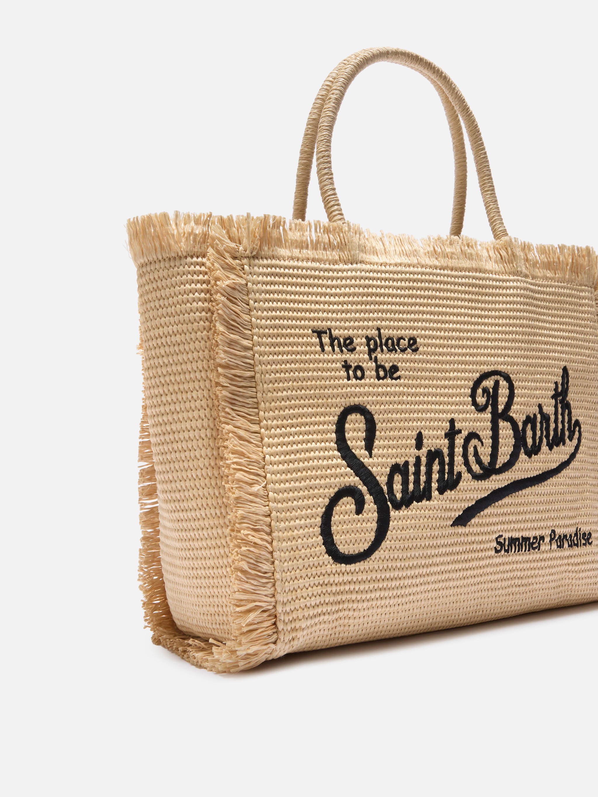 borsa-vanity-regular-mc2-saint-barth-effetto-paglia-con-logo-ricamato image 3