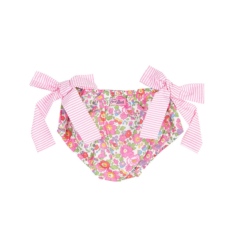 mc2-saint-barth-slip-da-bagno-bambina-stampa-fiori-con-fiocchi-vichy image 2