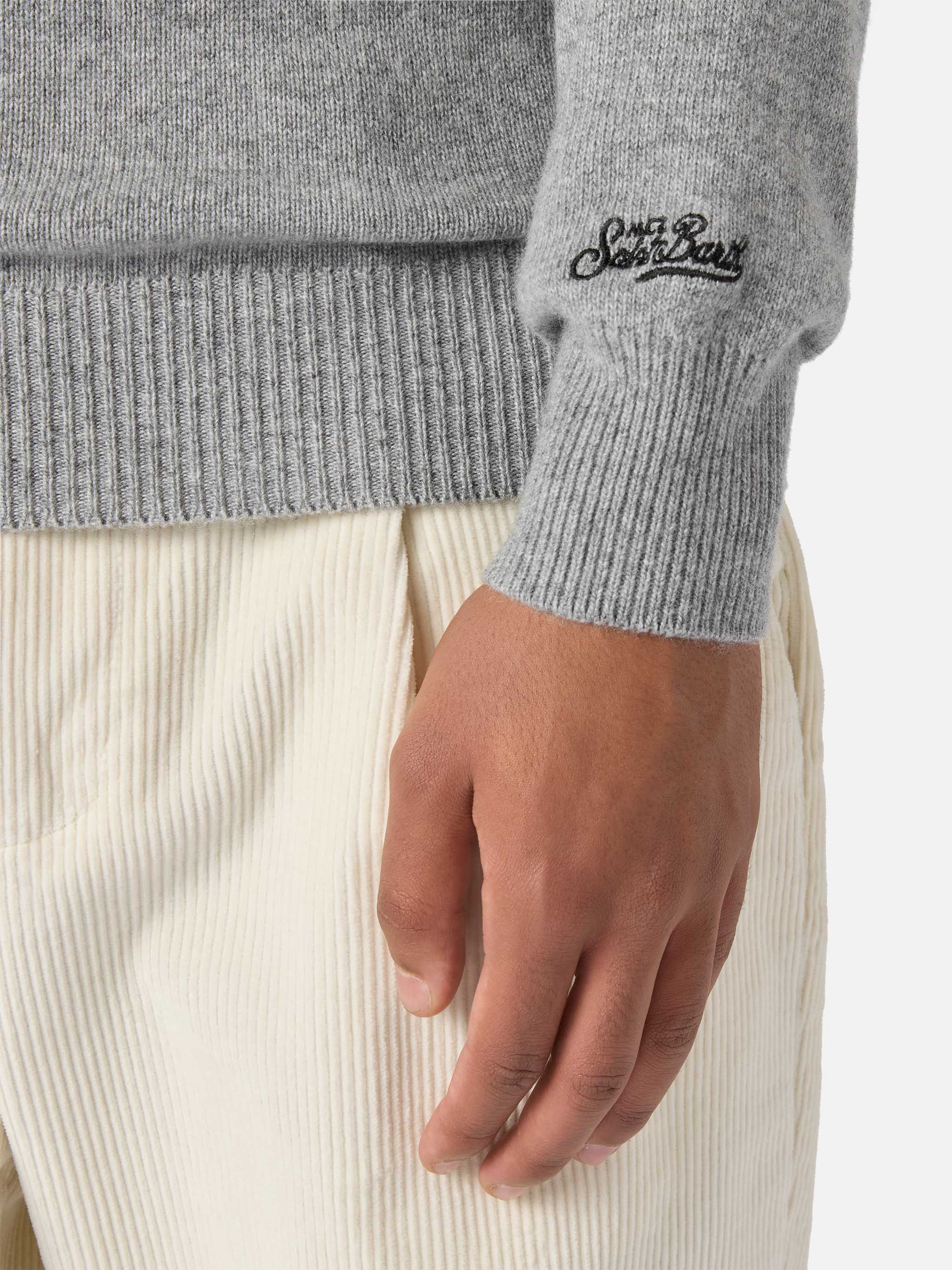 mc2-saint-barth-heron-maglione-uomo-girocollo-misto-cashmere-grigio-bollicine-te image 4