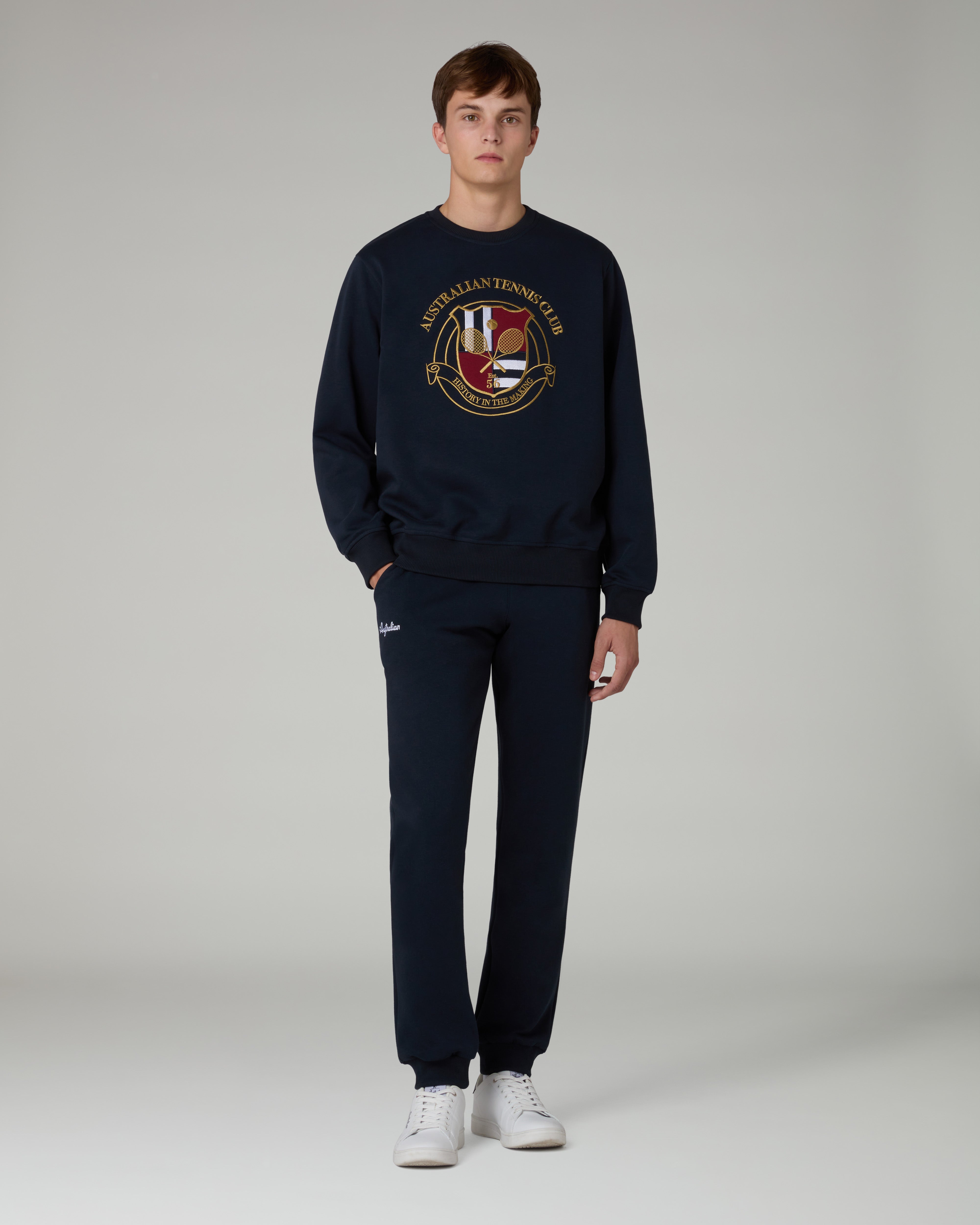australian-tennis-club-crewneck-blu-navy-felpa-girocollo-cotone image 2